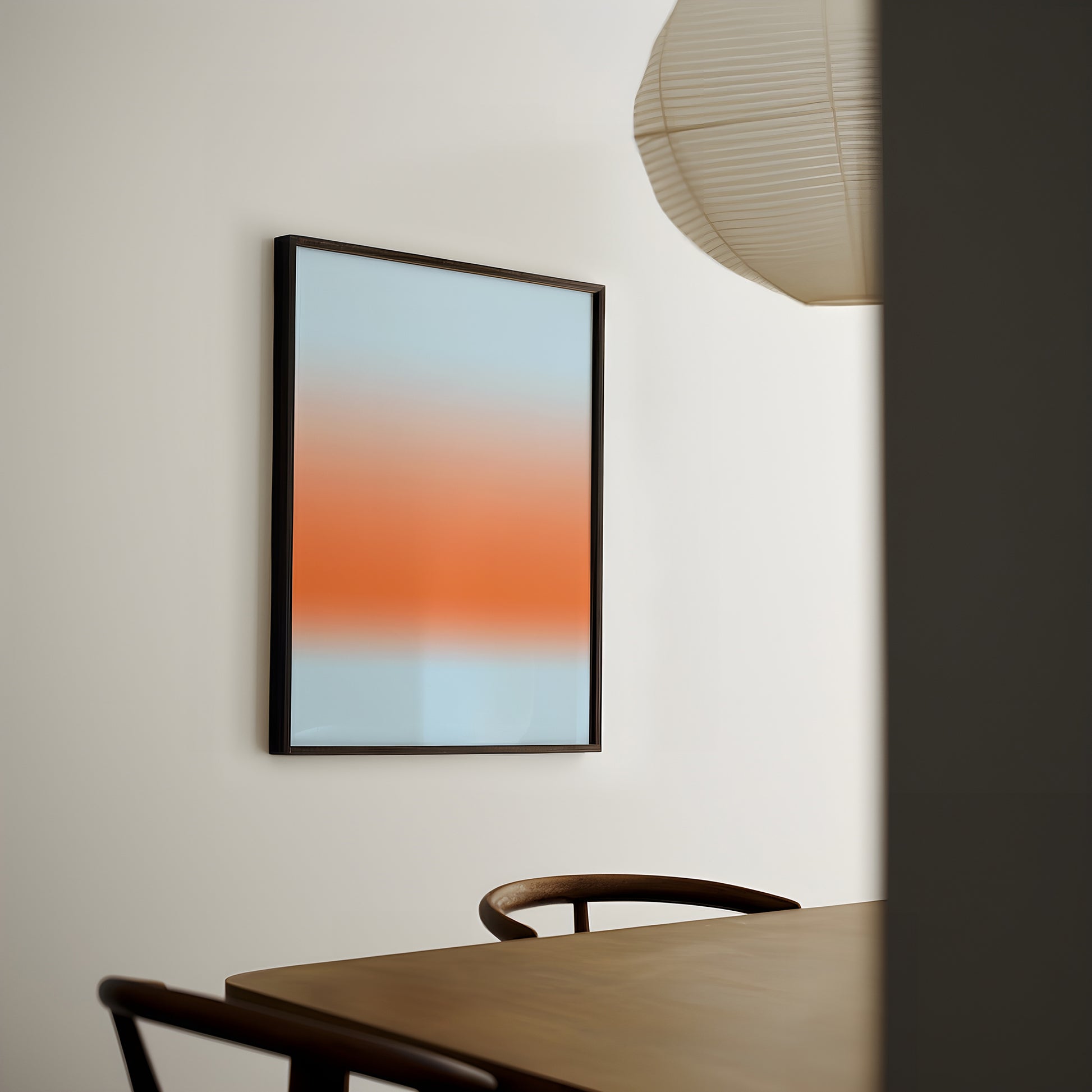 Coastal Horizon | Blue Orange Abstract Art Print