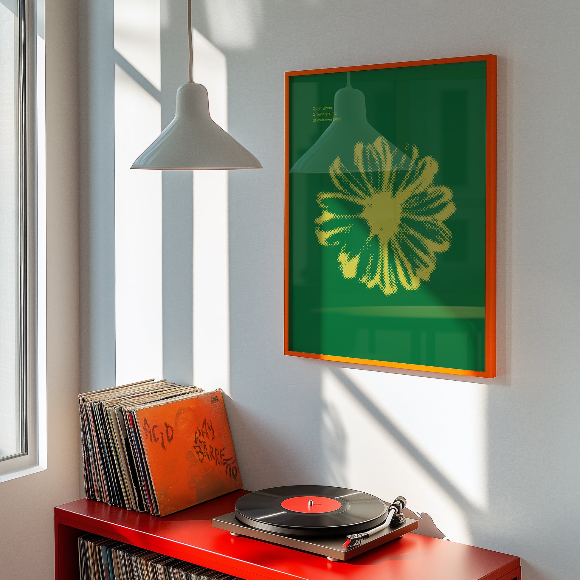 Botanical Halftone Wall Art - Green