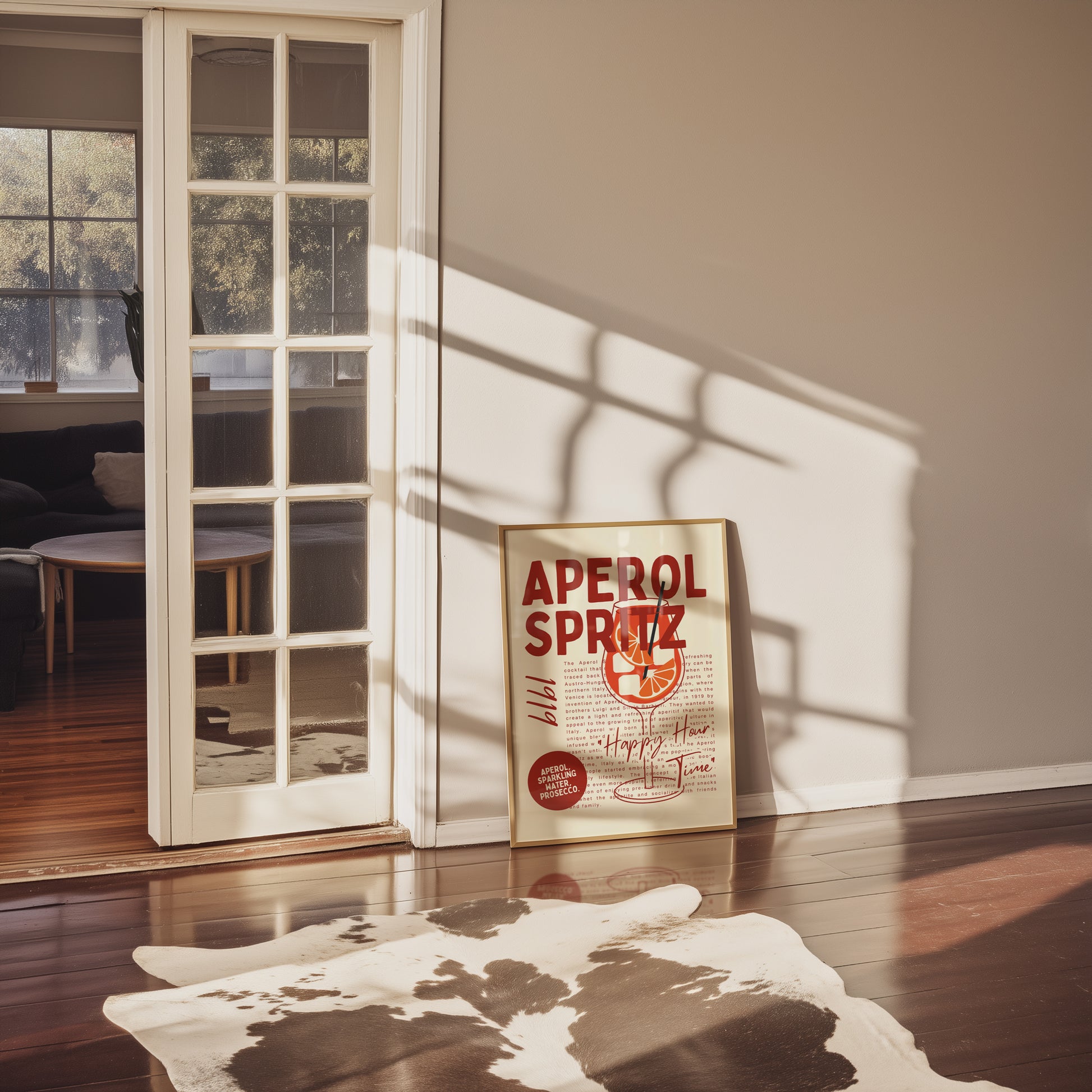 Aperol Spritz Poster, Retro Italian Cocktail Wall Art Print