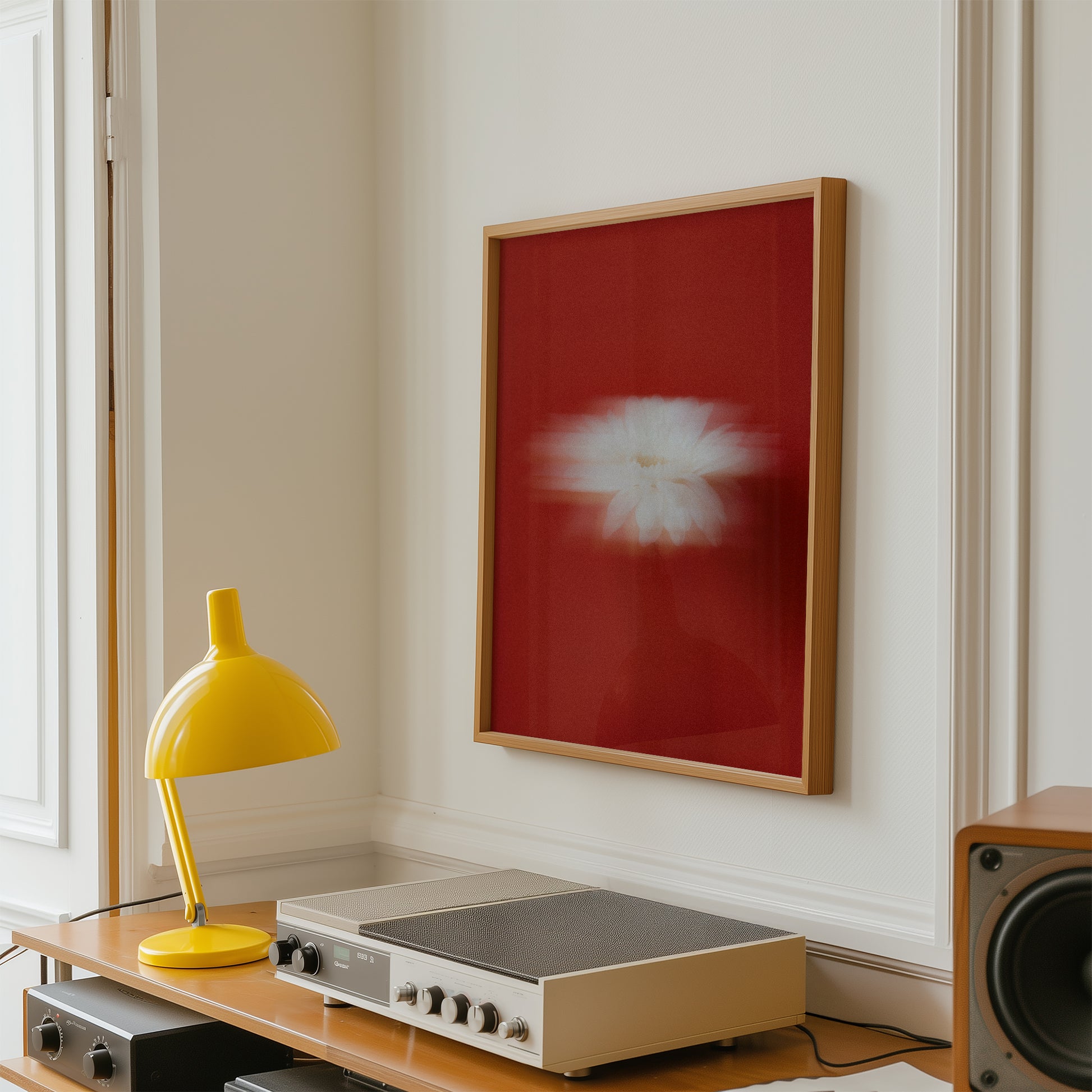 Crimson Bloom – Abstract Floral Art Print
