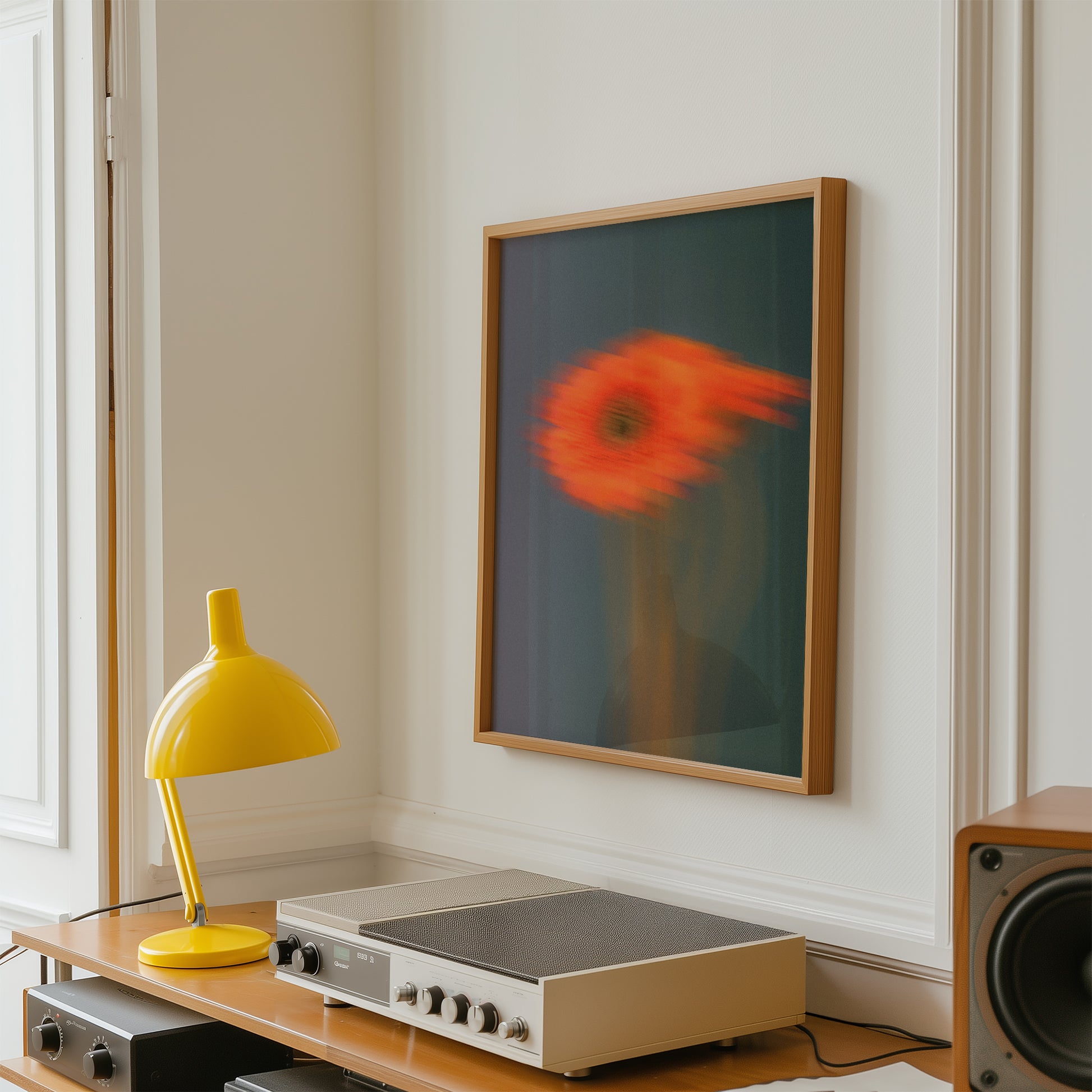 Abstract Orange Floral Print