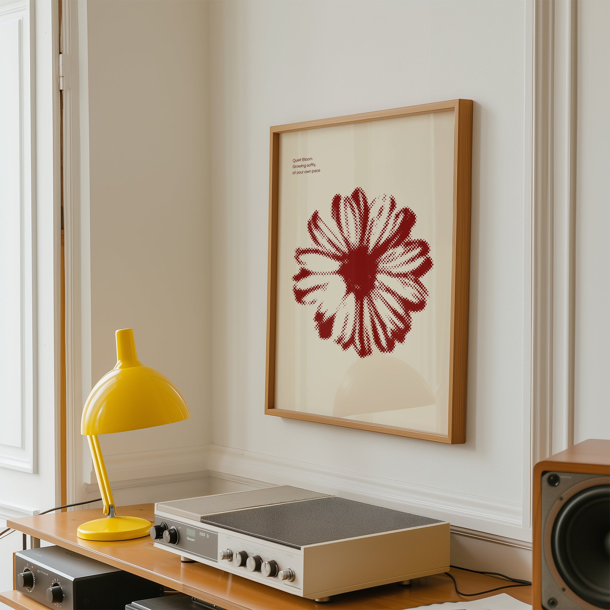 Botanical Halftone Wall Art- Beige