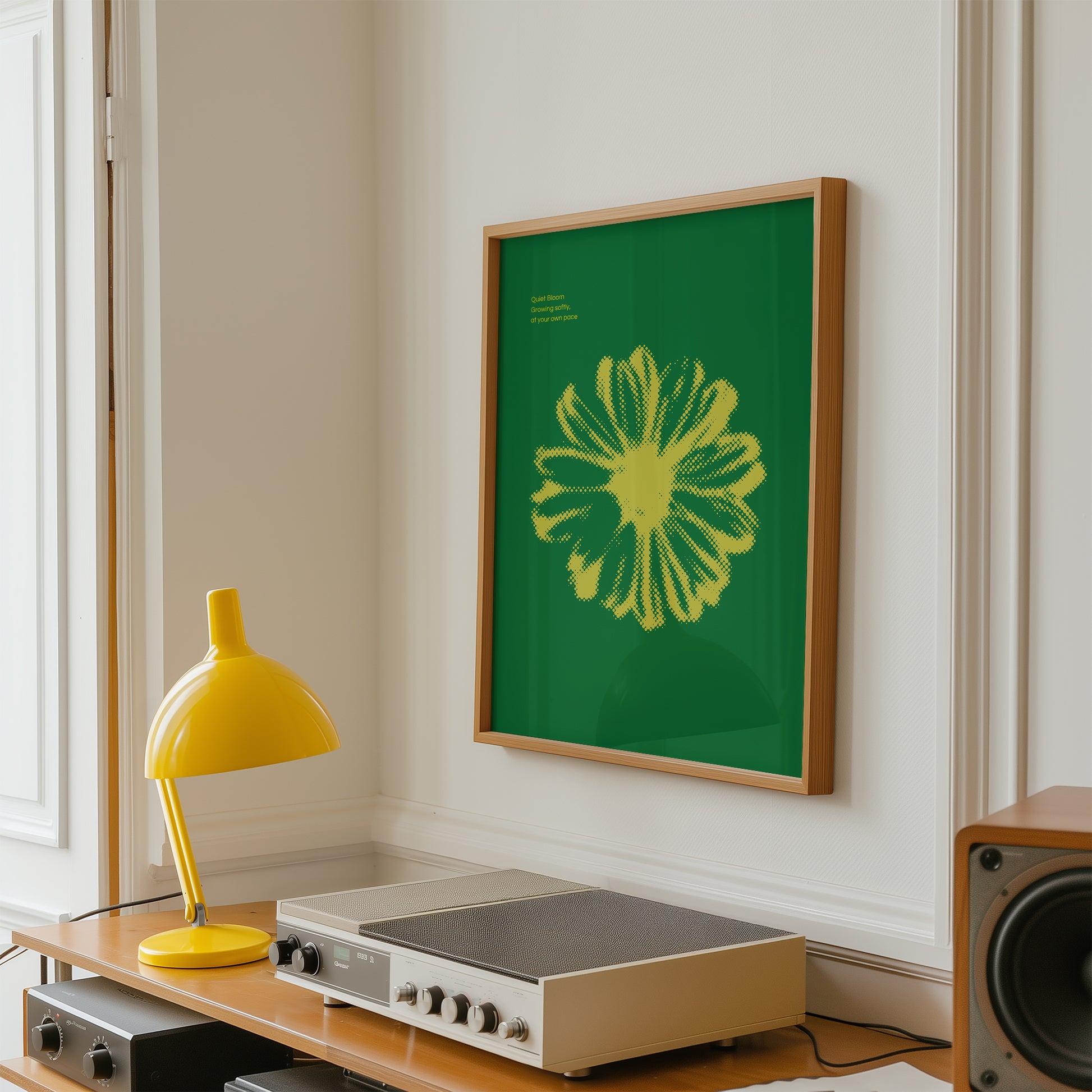 Botanical Halftone Wall Art - Green