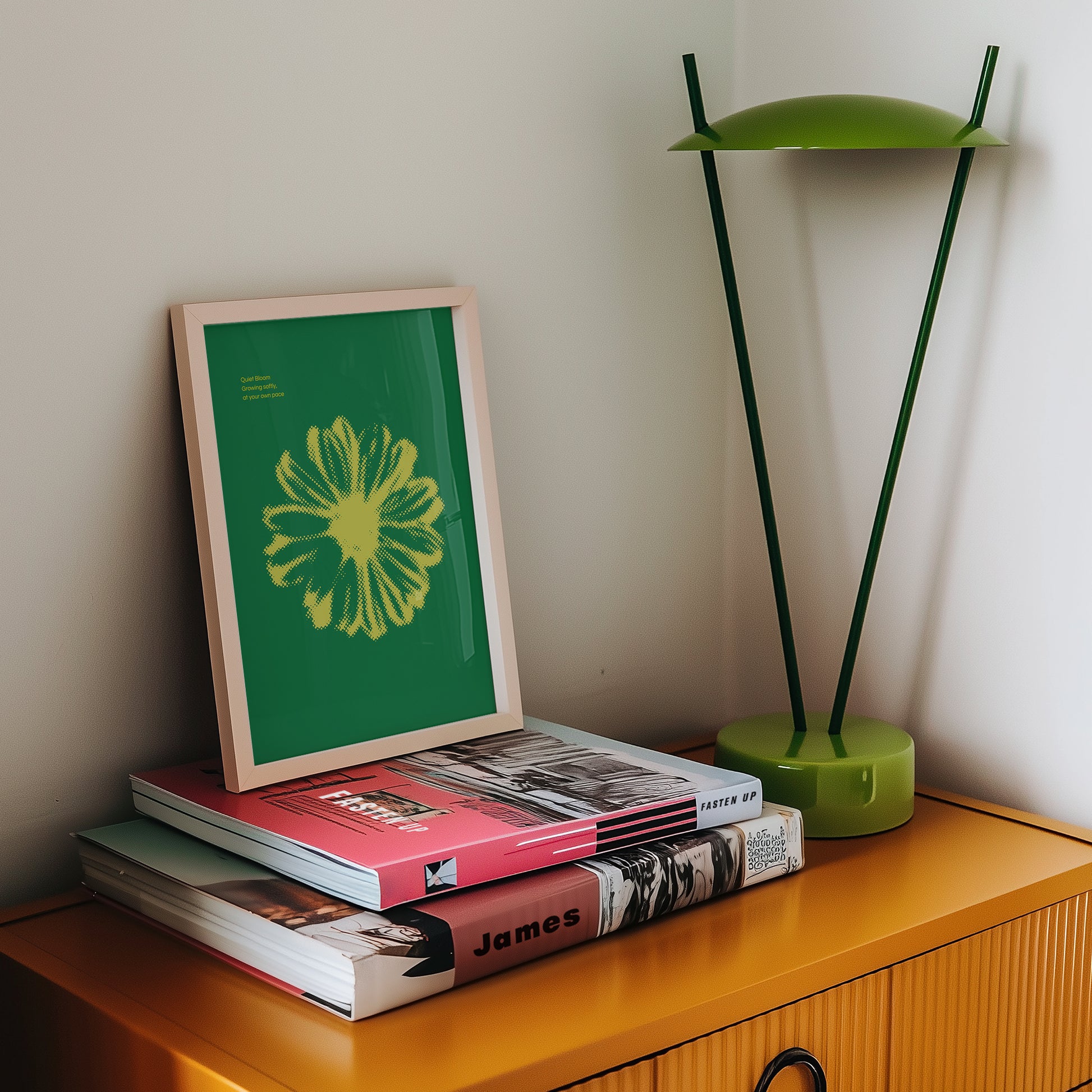 Botanical Halftone Wall Art - Green