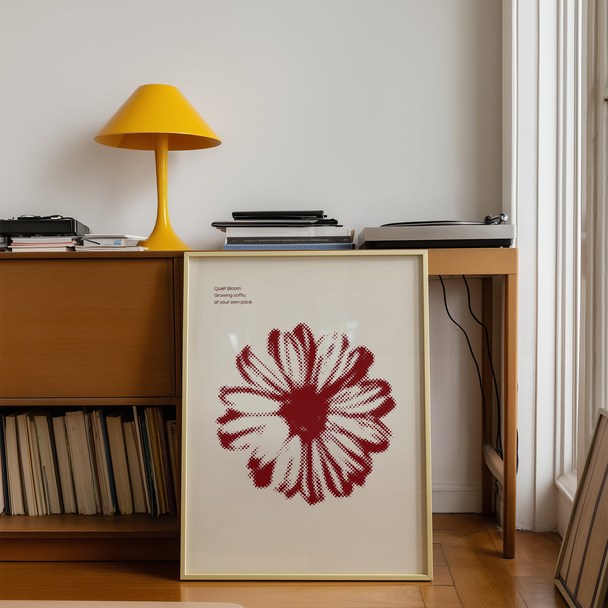 Botanical Halftone Wall Art- Beige