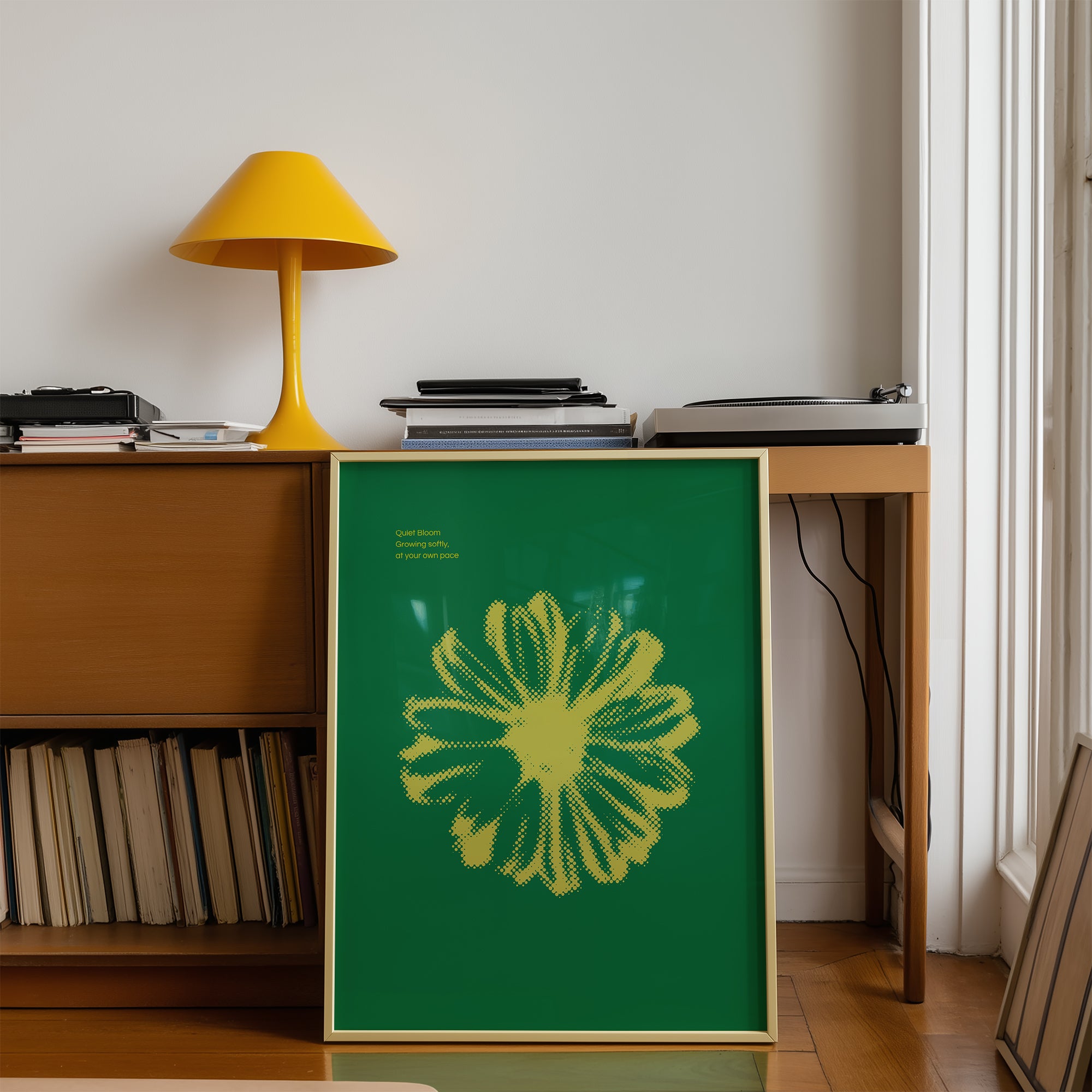 Botanical Halftone Wall Art - Green