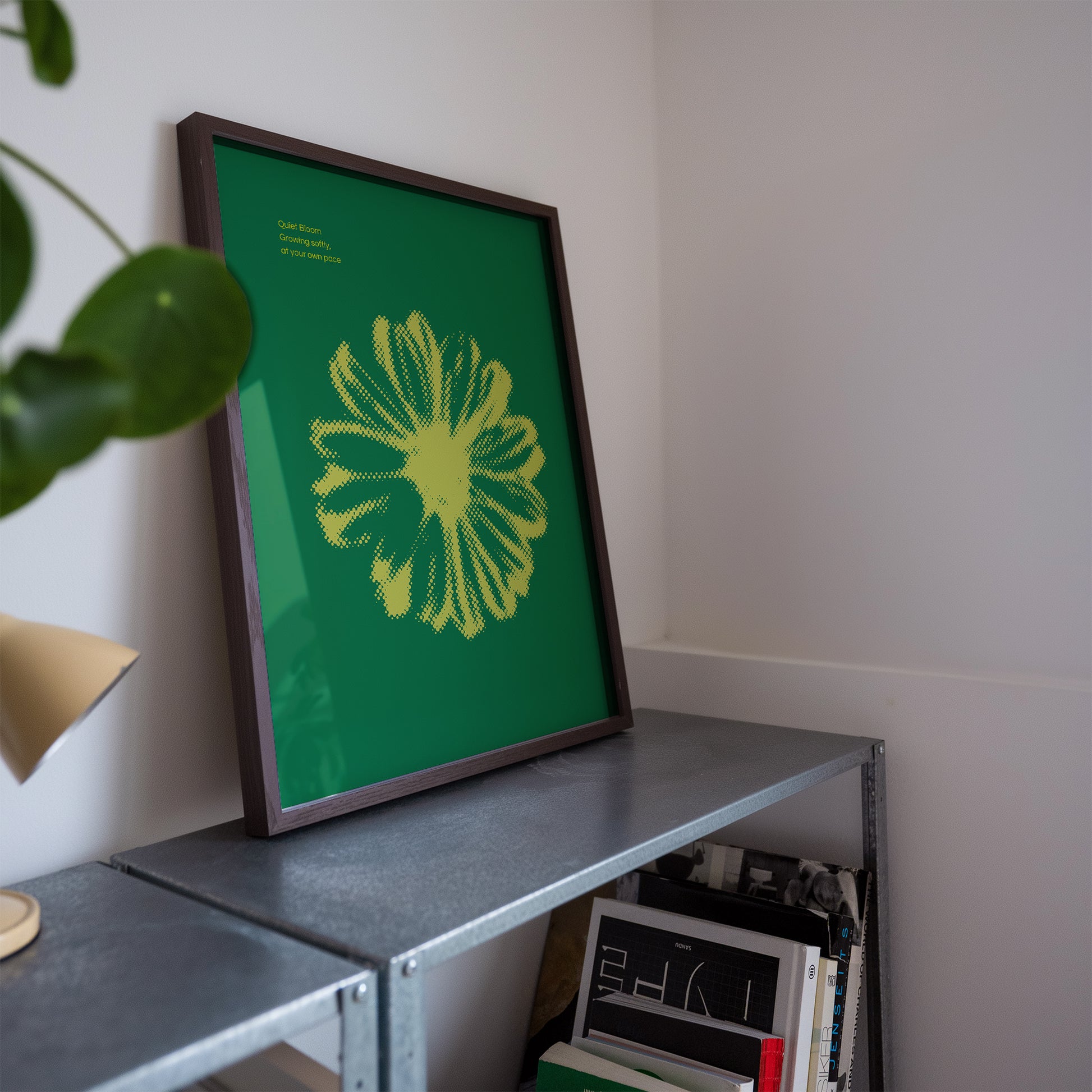 Botanical Halftone Wall Art - Green