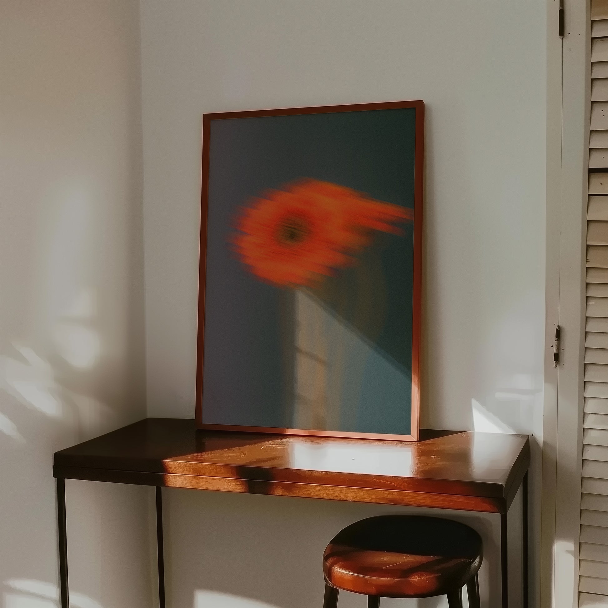 Abstract Orange Floral Print