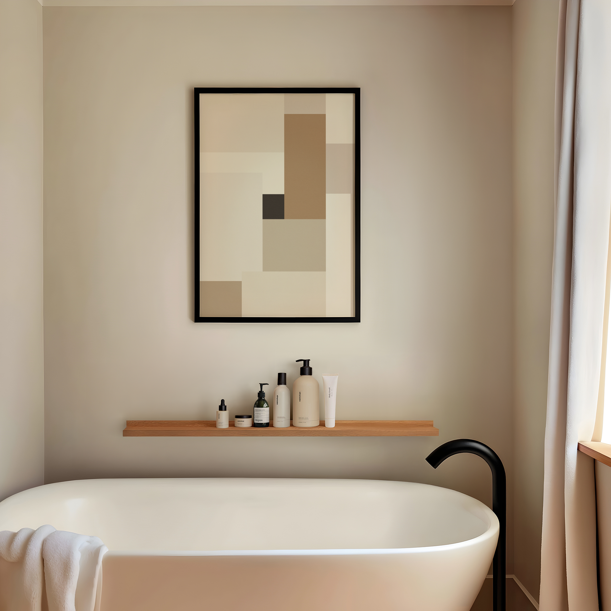 Quiet Structure: Neutral Geometric Art