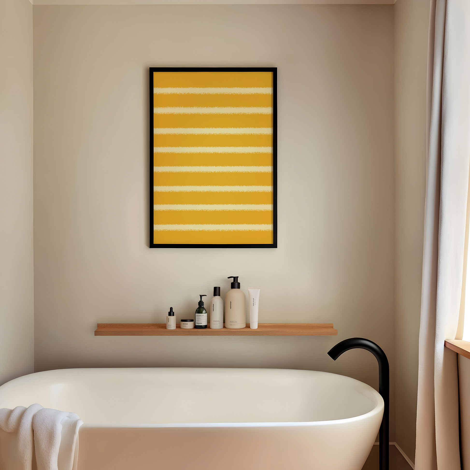 Golden Stripe Minimalist Art Print