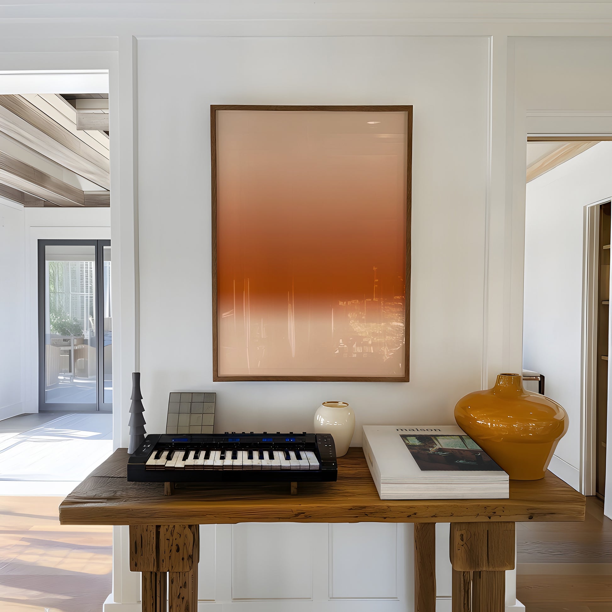 Terracotta Horizon | Brown Abstract Art Print