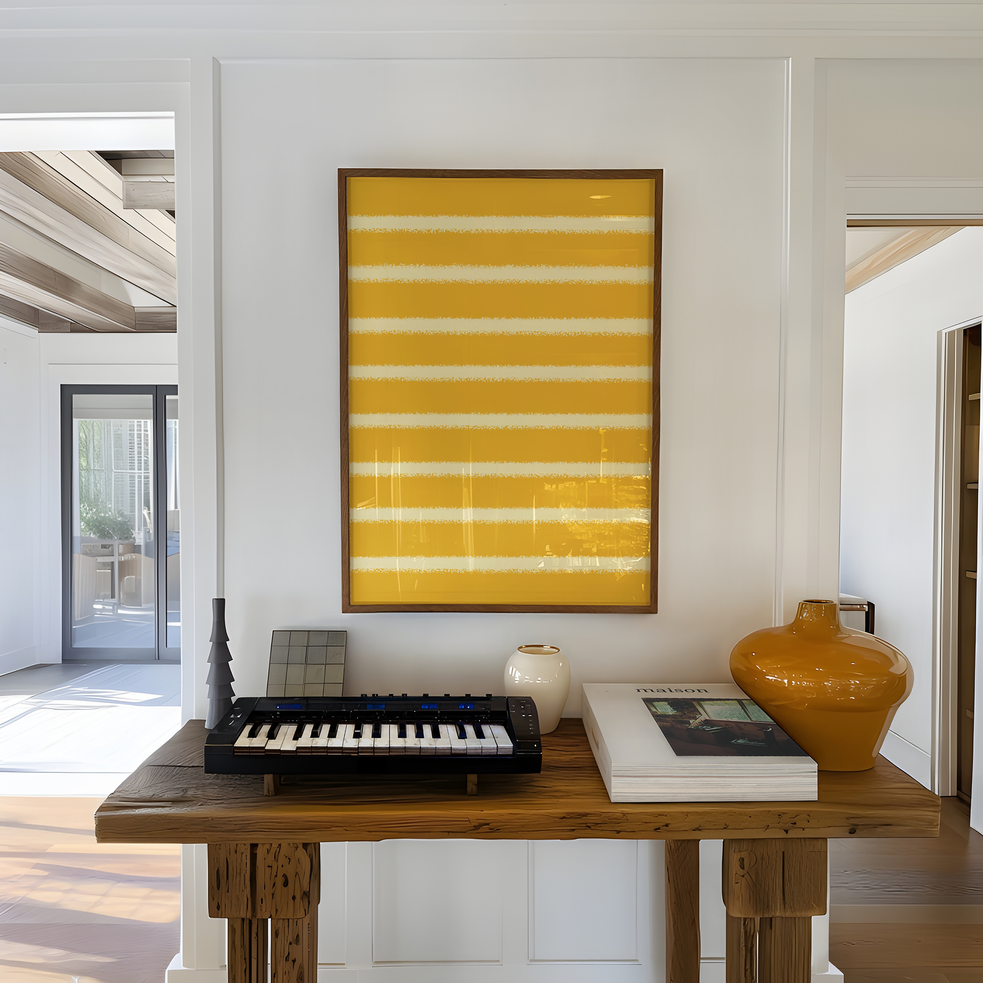 Golden Stripe Minimalist Art Print