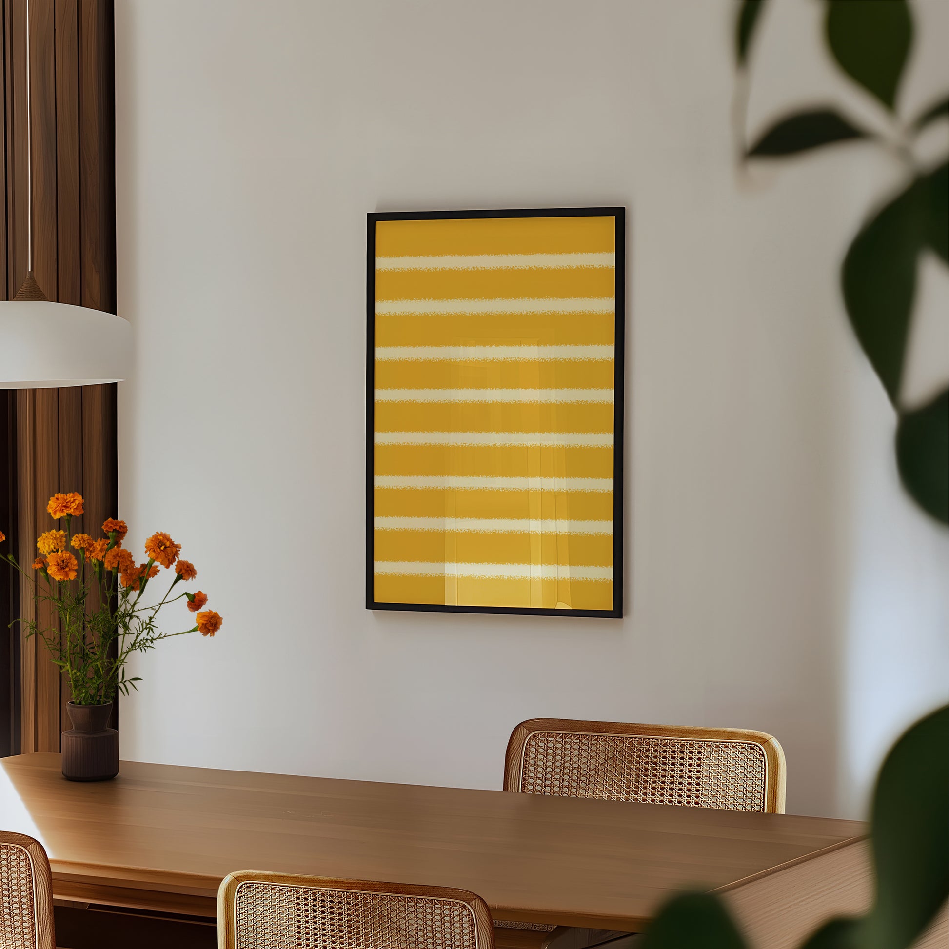 Golden Stripe Minimalist Art Print