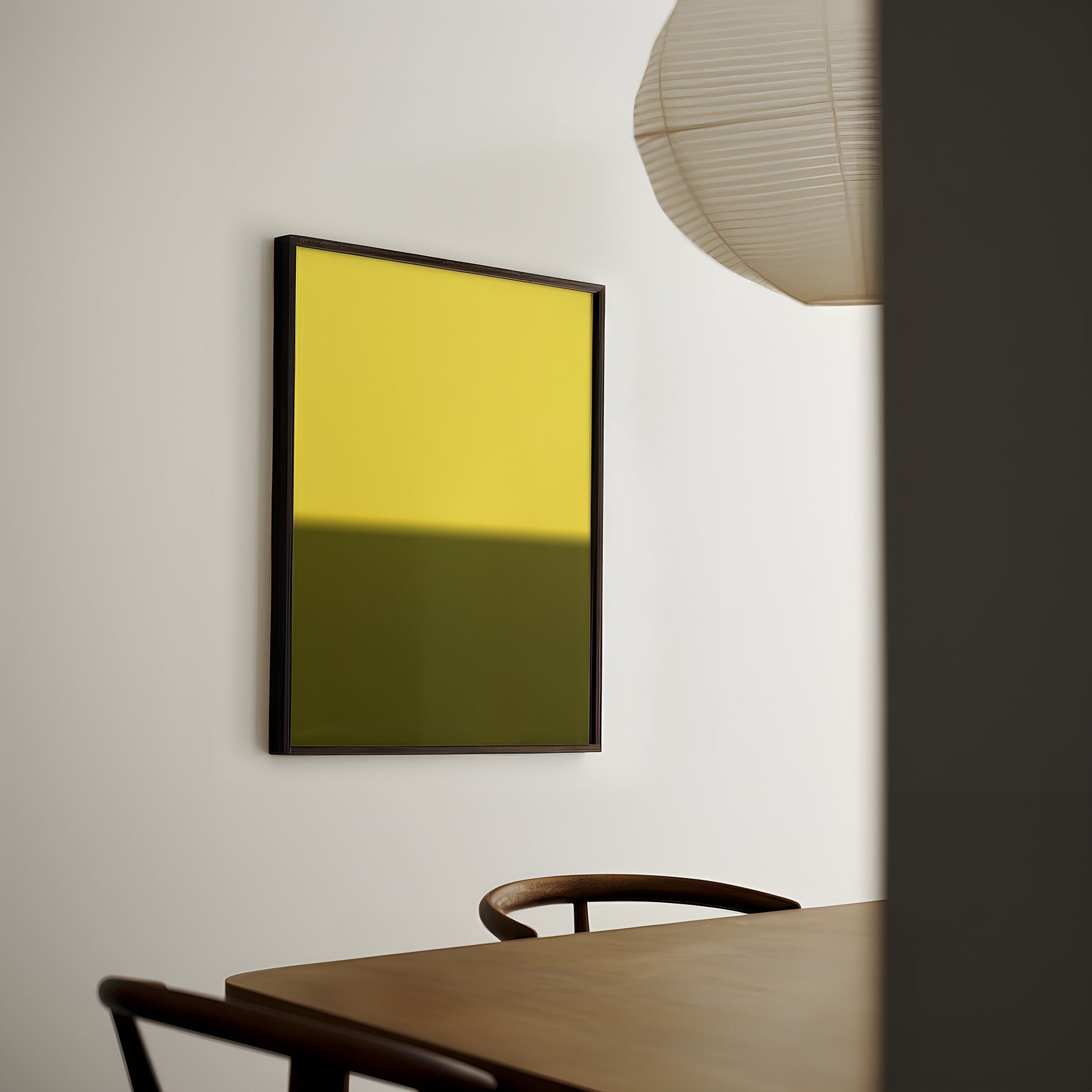 Solar Divide No. 01 | Yellow & Olive Abstract Art Print