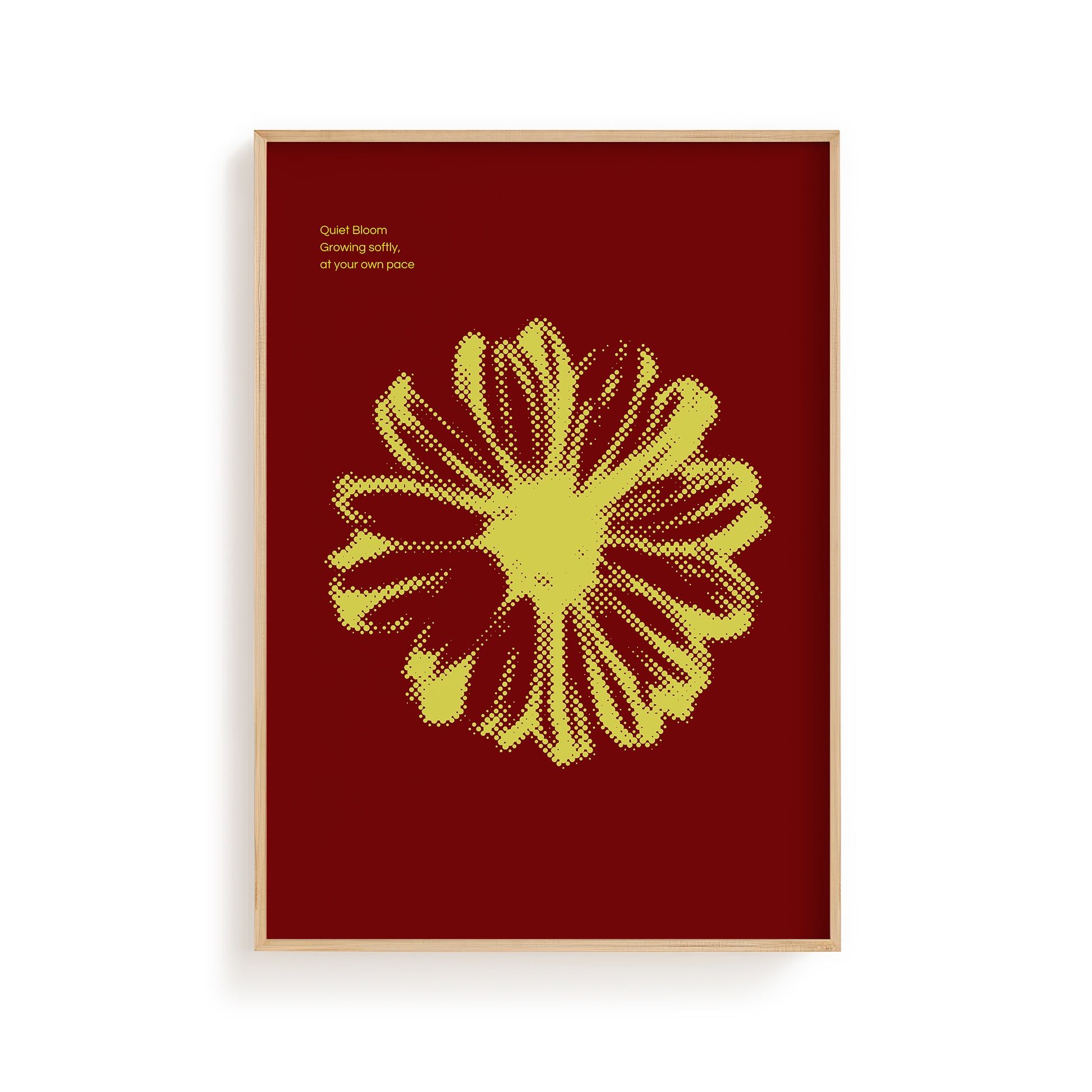 Botanical Halftone Wall Art - Red