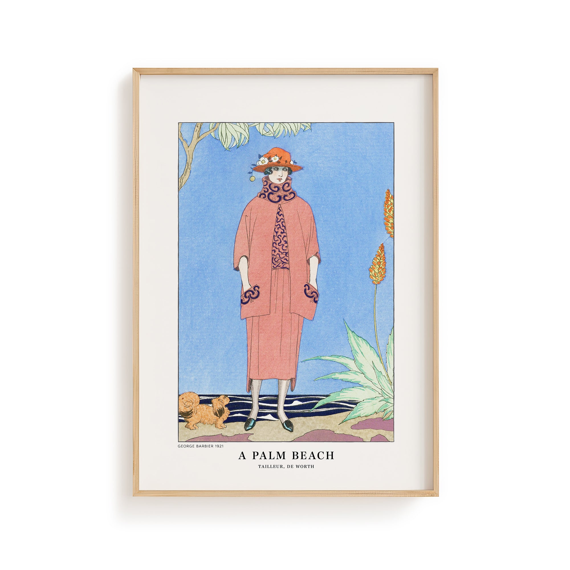 A Palm Beach Vintage Fashion Poster, George Barbier Art Print, Art Deco Wall Art