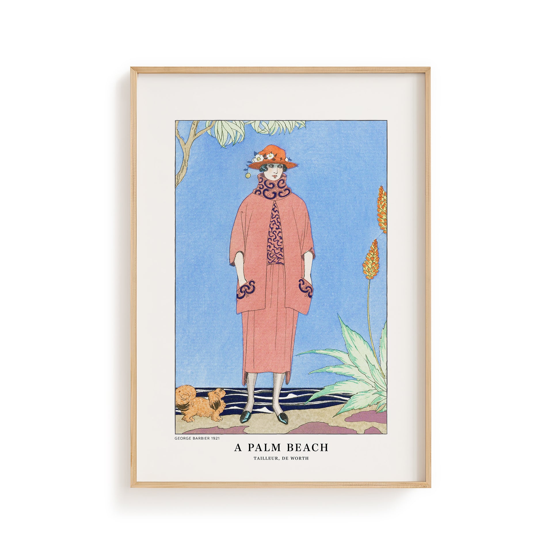 A Palm Beach Vintage Fashion Poster, George Barbier Art Print, Art Deco Wall Art