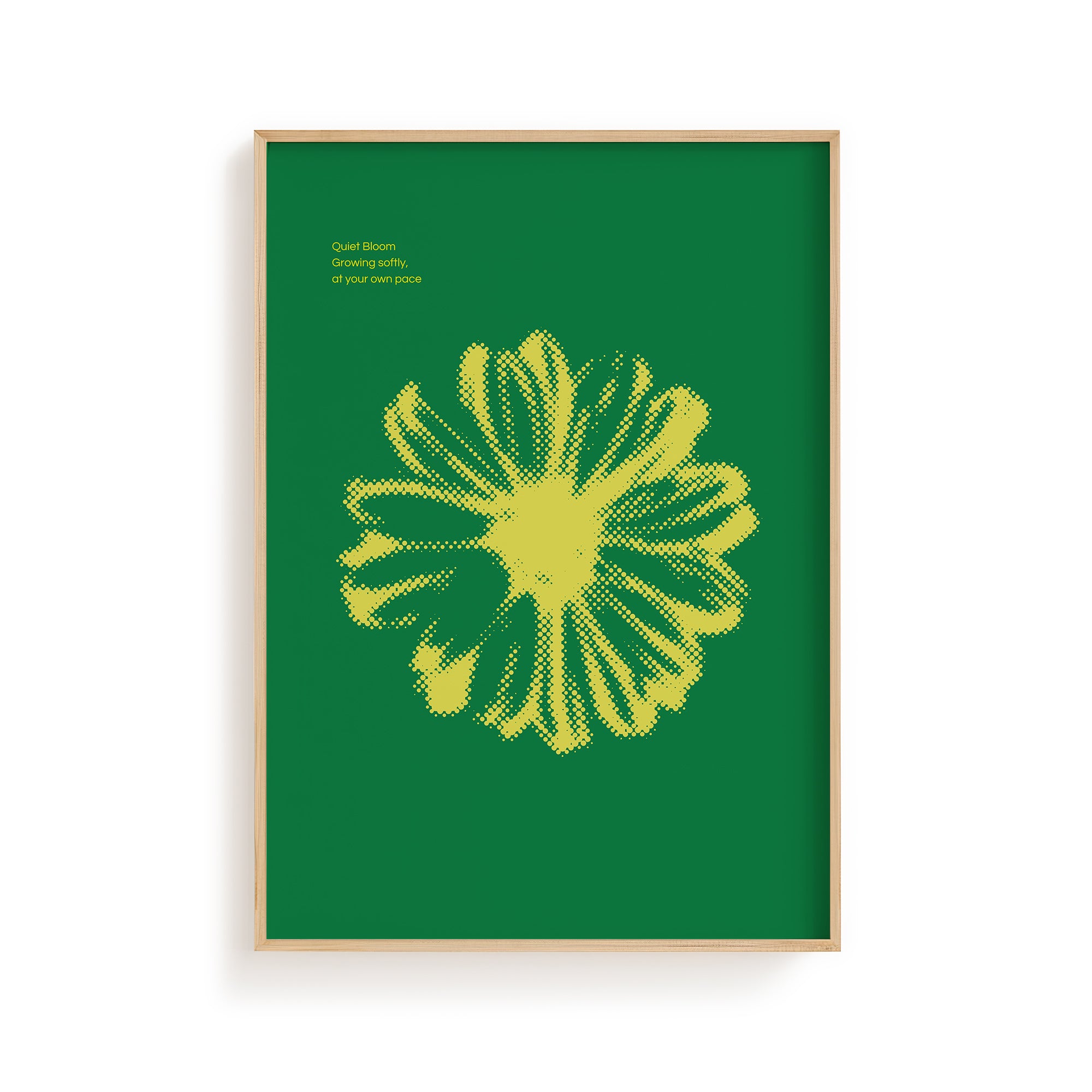 Botanical Halftone Wall Art - Green