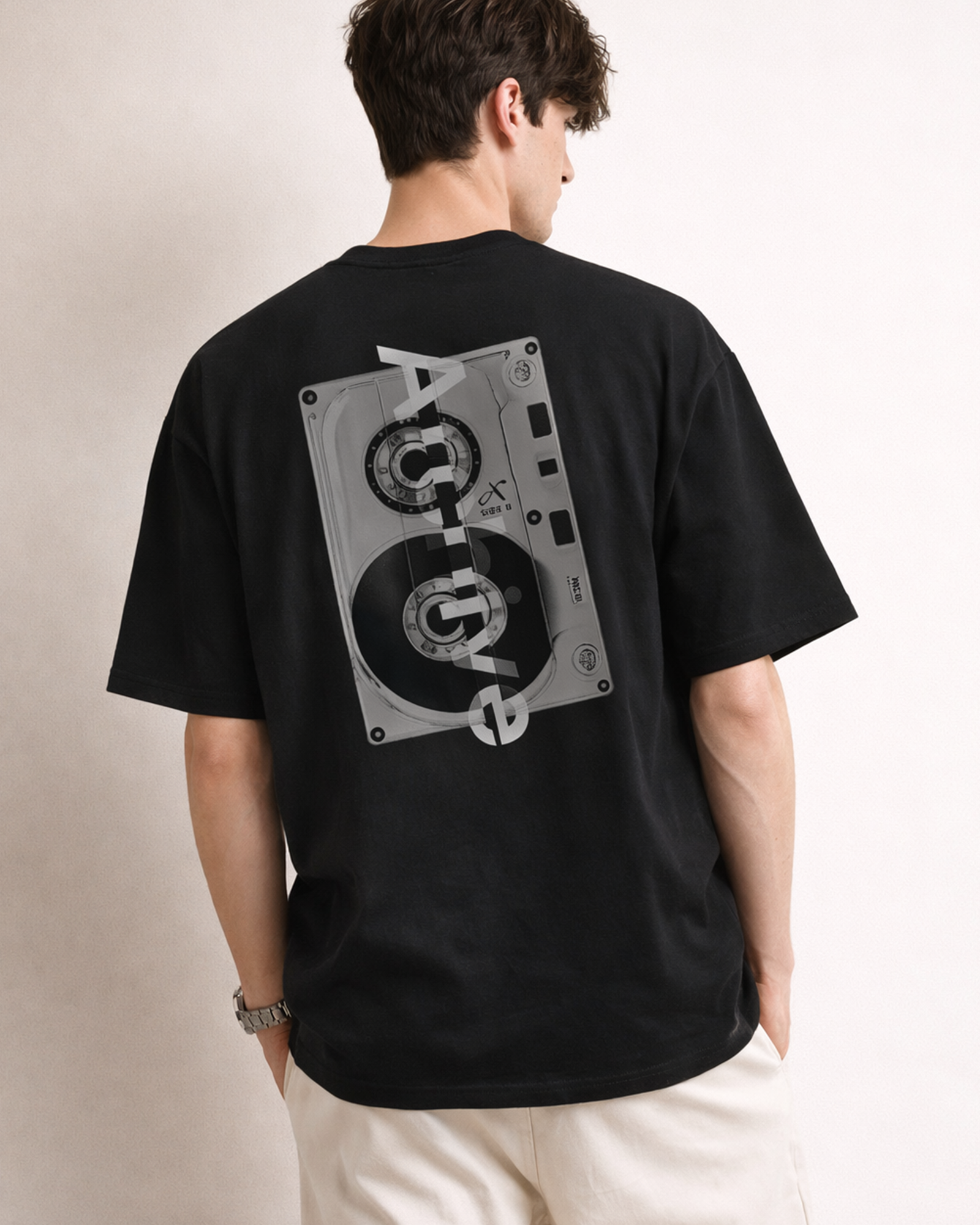 Archive Graphic T-Shirt – Minimal Oversized Black Tee with Back Print