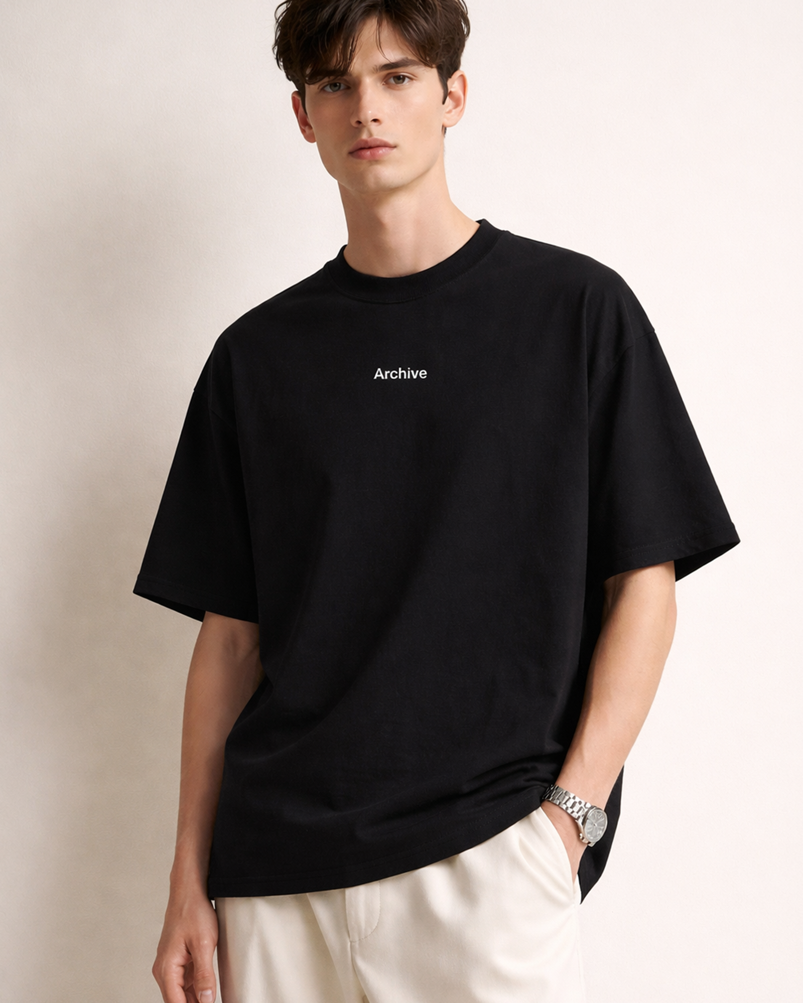 Archive Graphic T-Shirt – Minimal Oversized Black Tee with Back Print