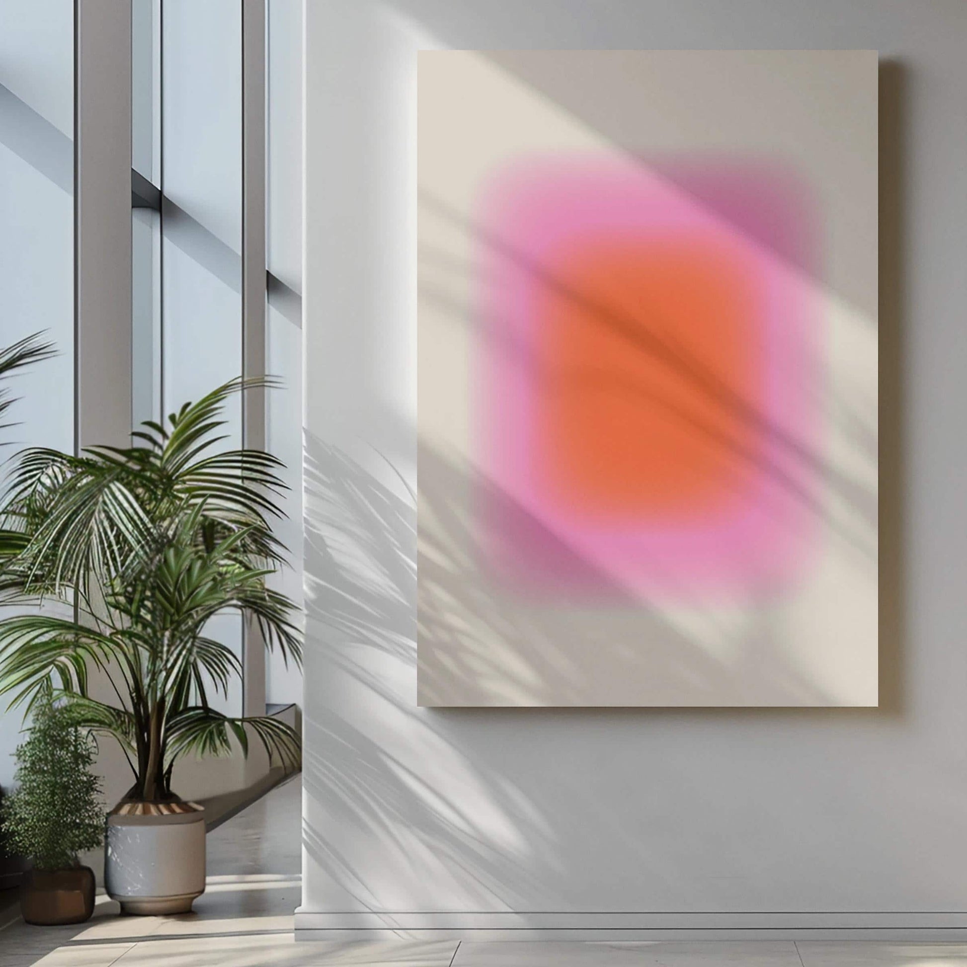 Pink Orange Gradient Abstract Art Print (Digital Download)