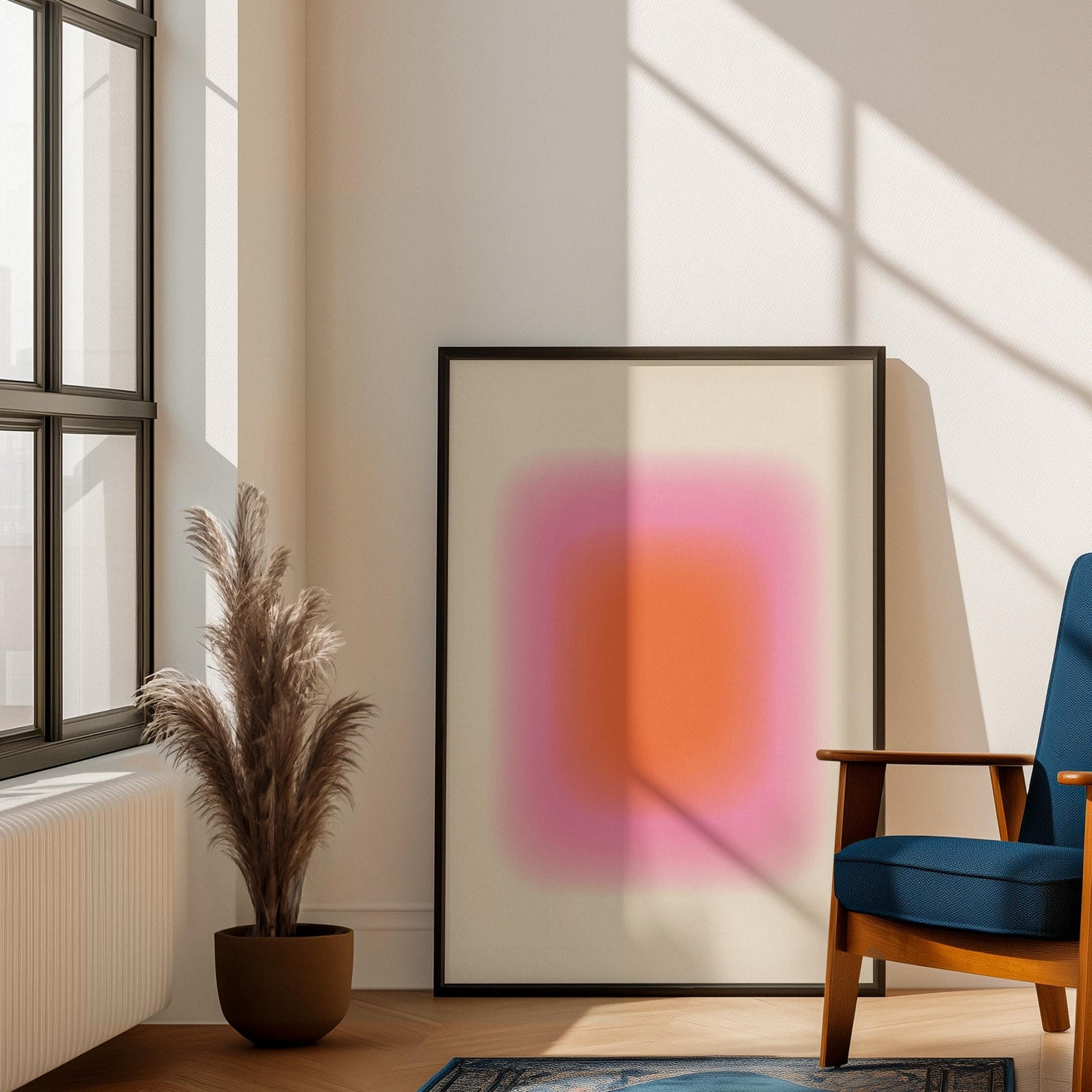 Pink Orange Gradient Abstract Art Print (Digital Download)