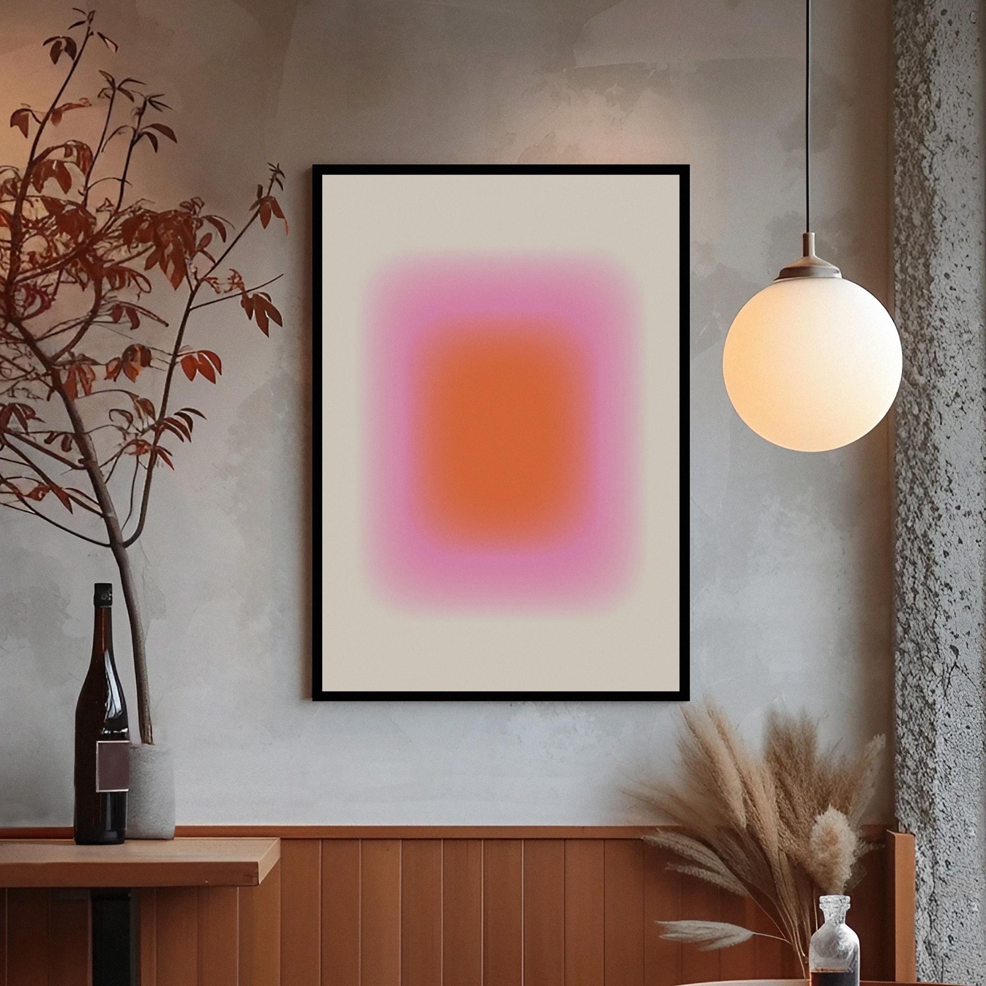 Pink Orange Gradient Abstract Art Print (Digital Download)