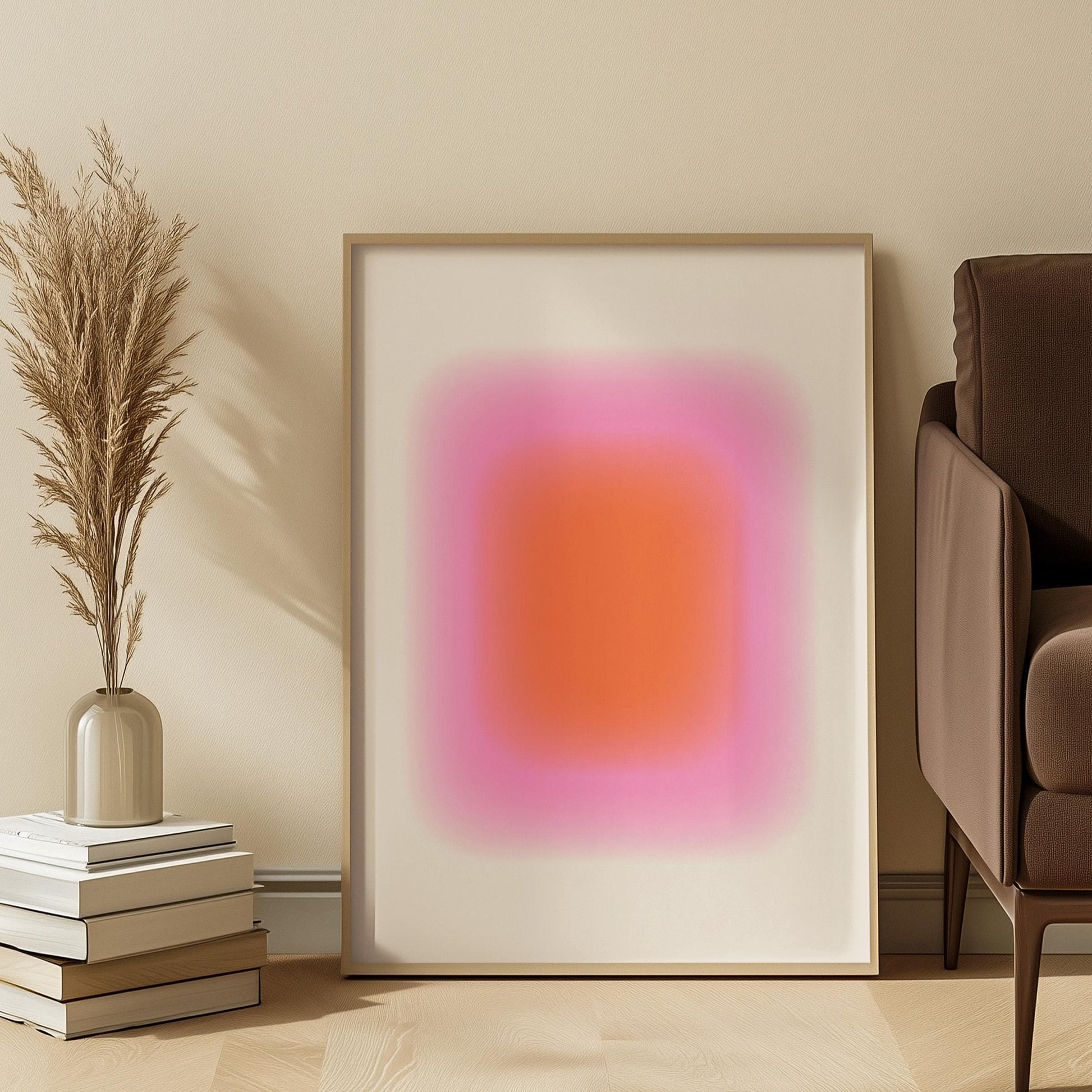 Pink Orange Gradient Abstract Art Print (Digital Download)