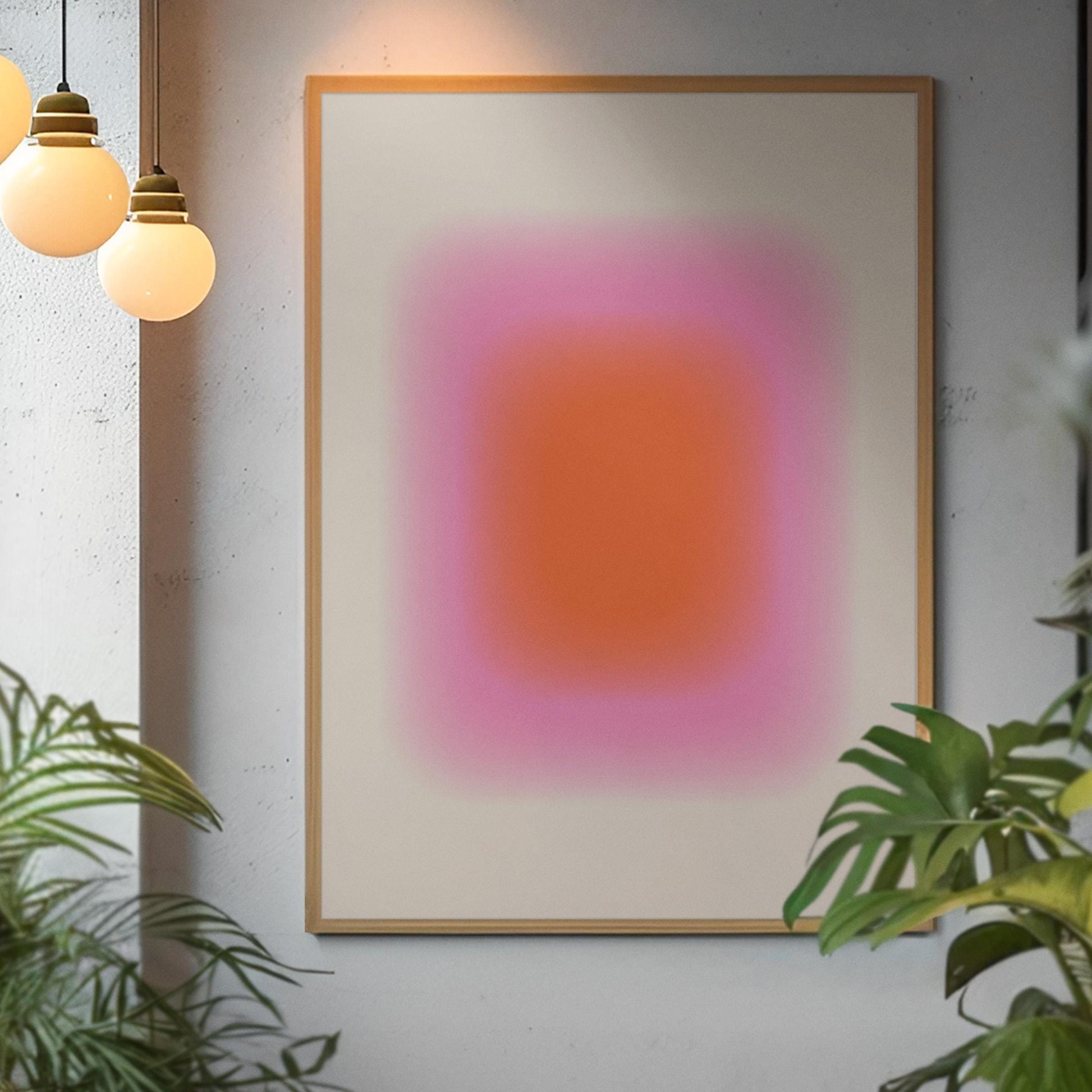 Pink Orange Gradient Abstract Art Print (Digital Download)