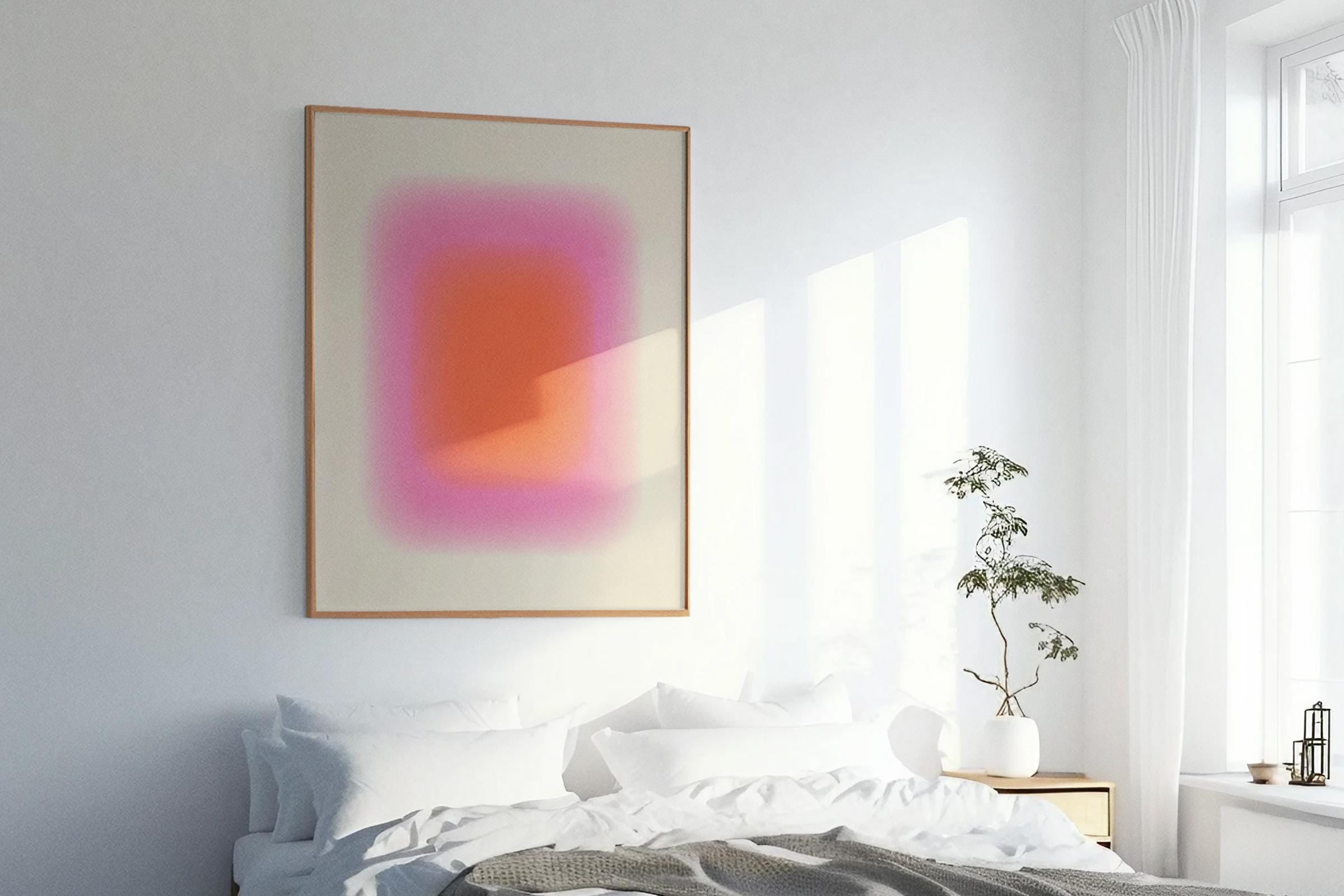 Pink Orange Gradient Abstract Art Print (Digital Download)