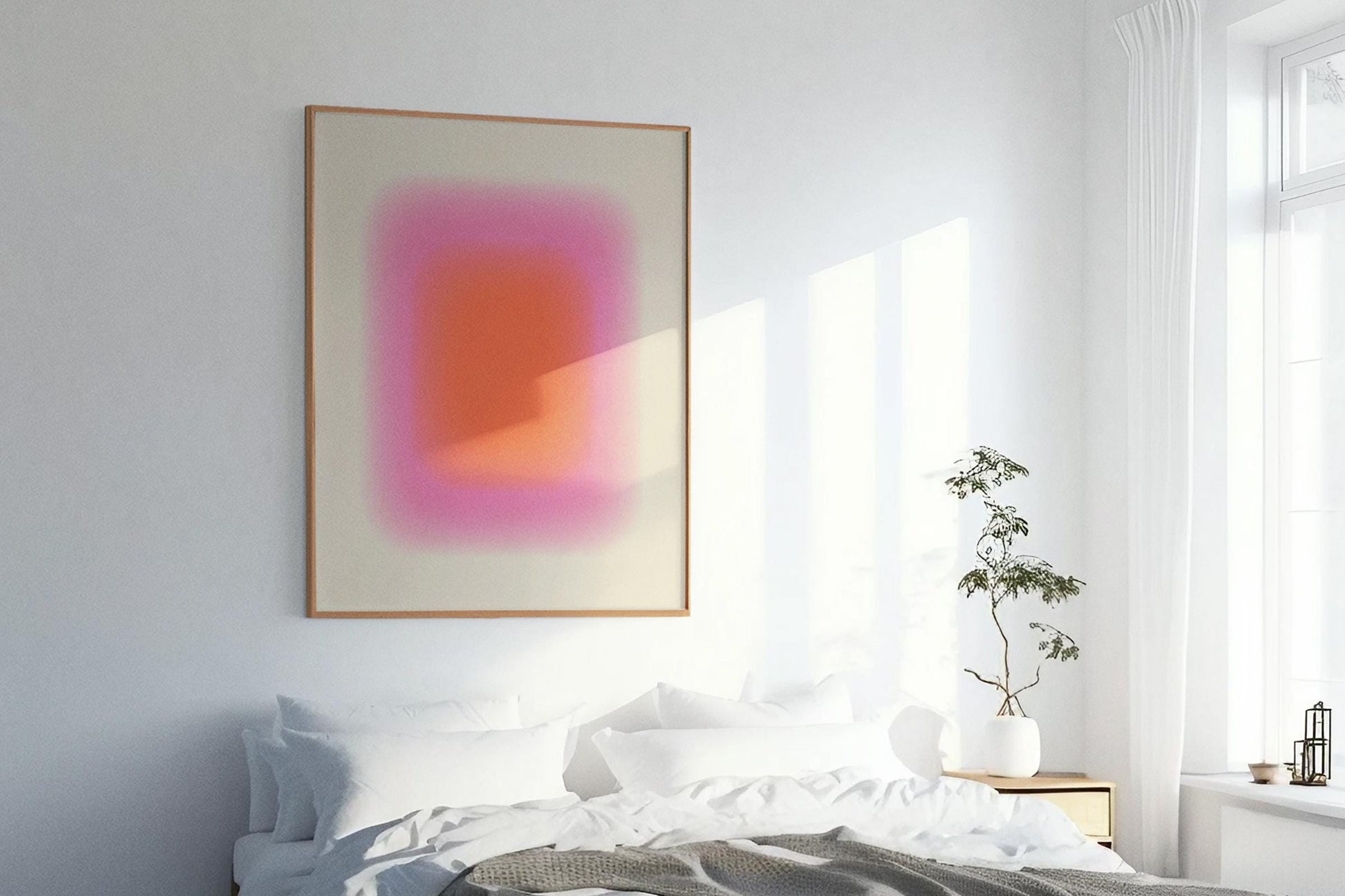 Pink Orange Gradient Abstract Art Print (Digital Download)