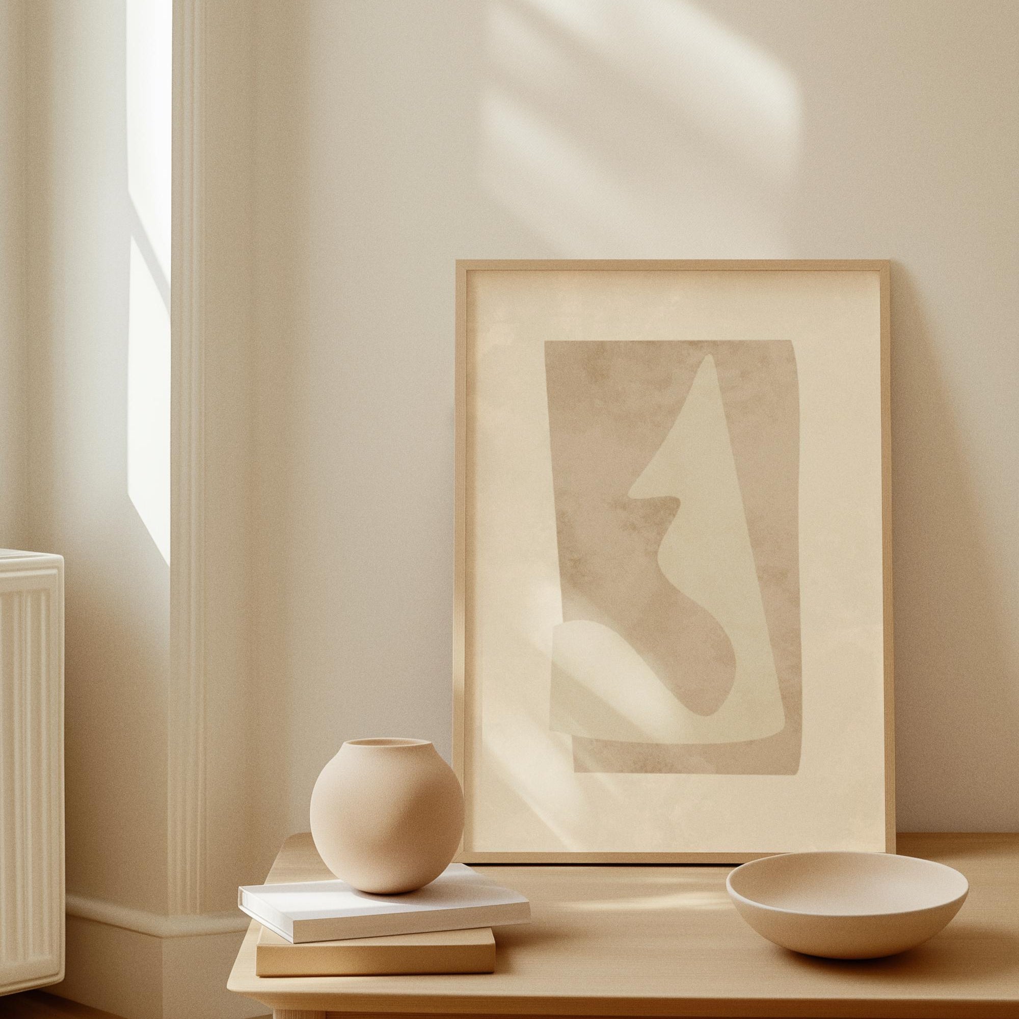 Beige Organic Shapes Minimalist Poster (Digital Download)