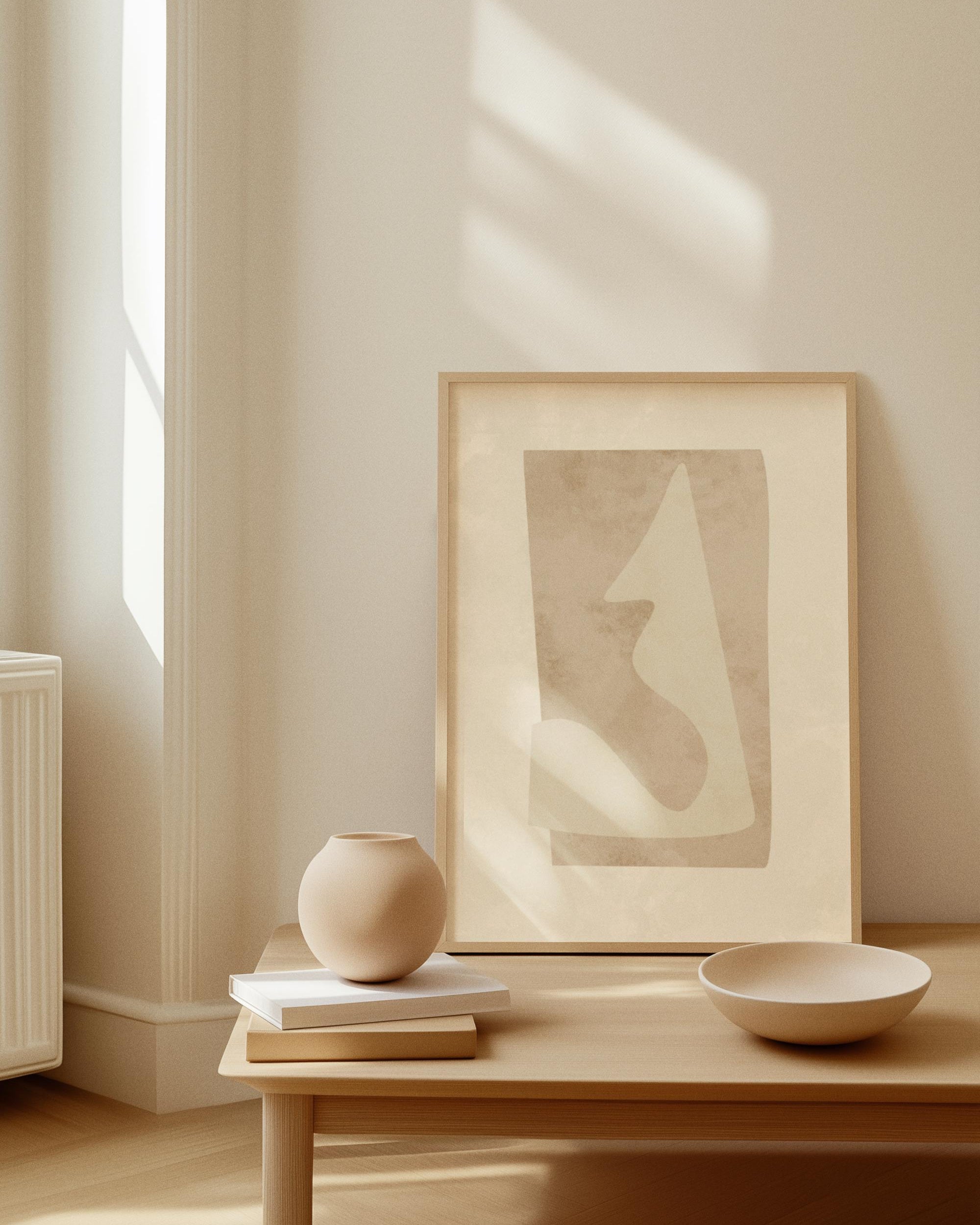 Beige Organic Shapes Minimalist Poster (Digital Download)