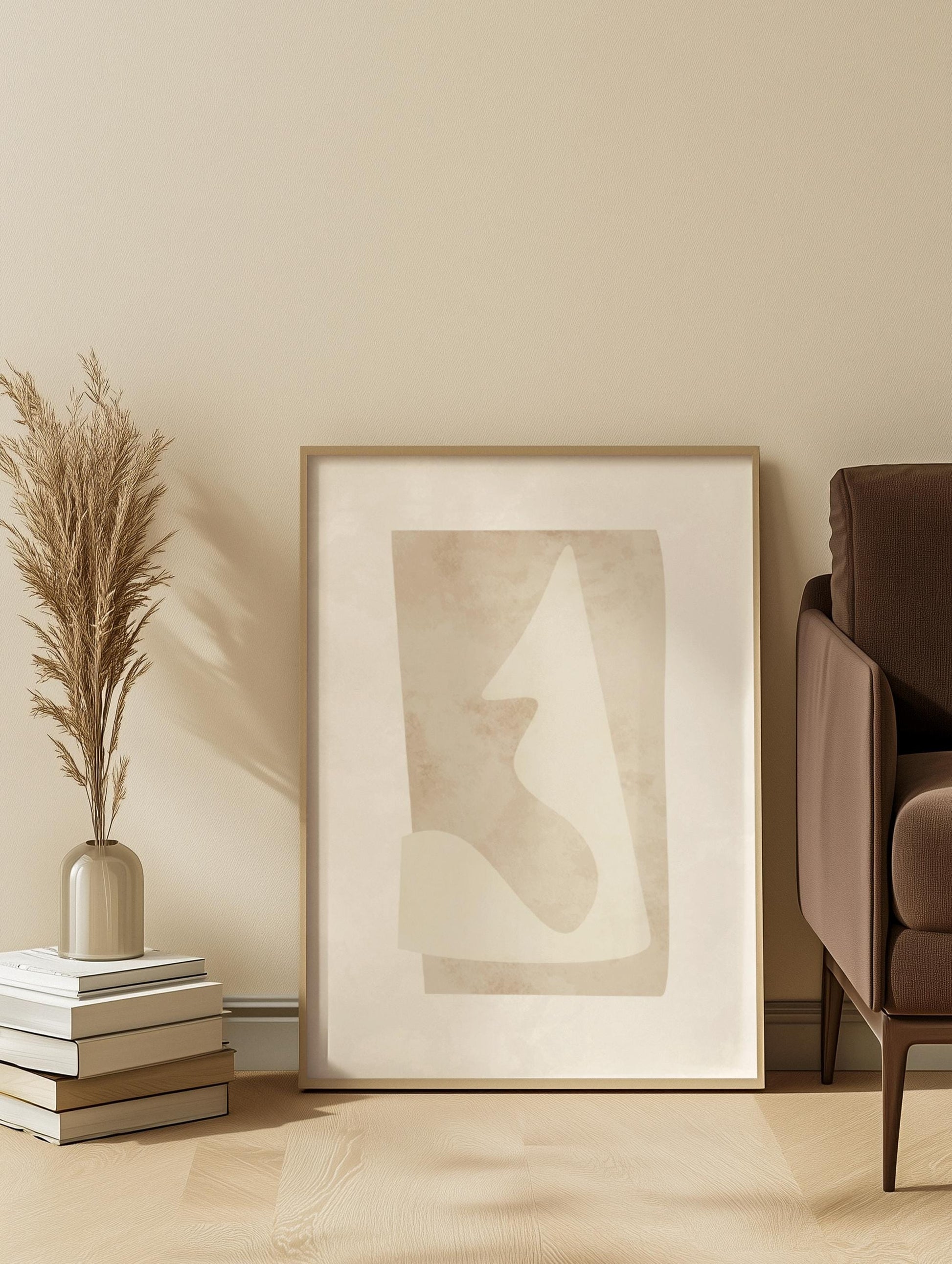 Beige Organic Shapes Minimalist Poster (Digital Download)