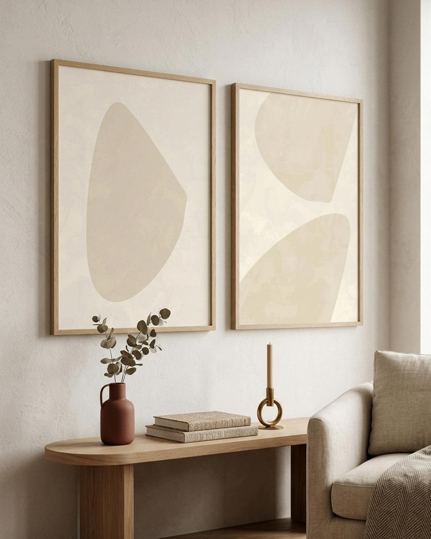 Neutral Abstract Wall Art Set of 2 (Digital Download)
