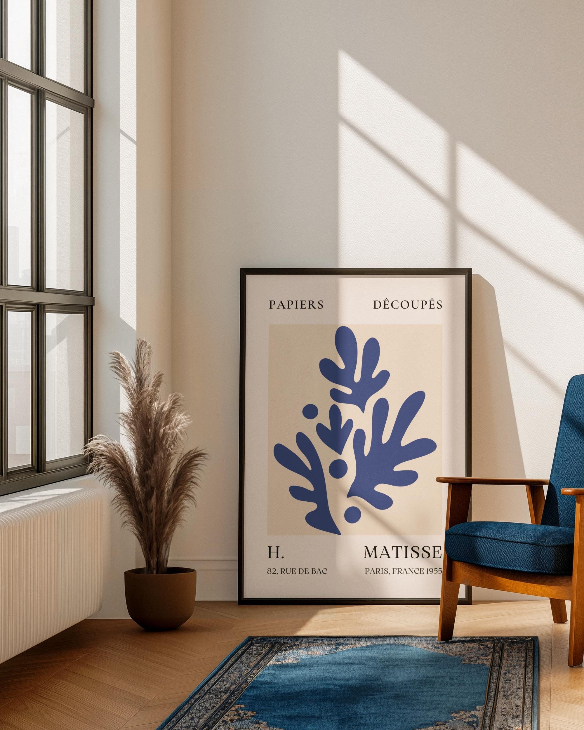 Abstract Blue Botanical Print (Digital Download)