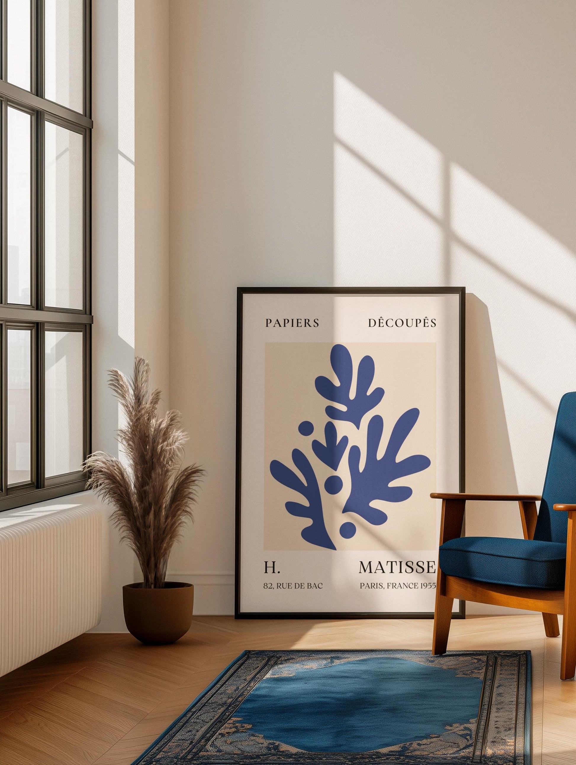 Abstract Blue Botanical Print (Digital Download)
