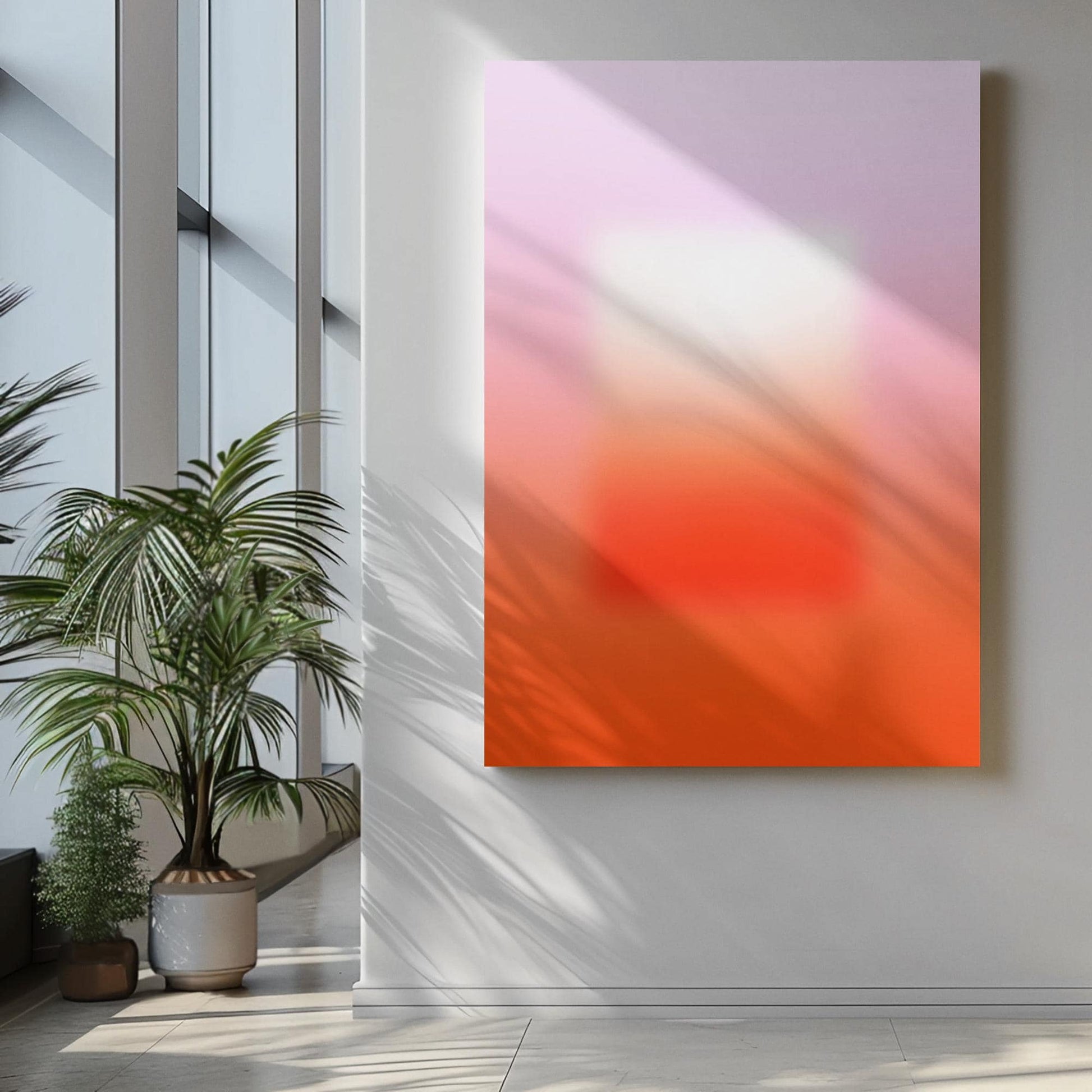 Pink Orange Gradient Abstract Printable Wall Art (Digital Download)
