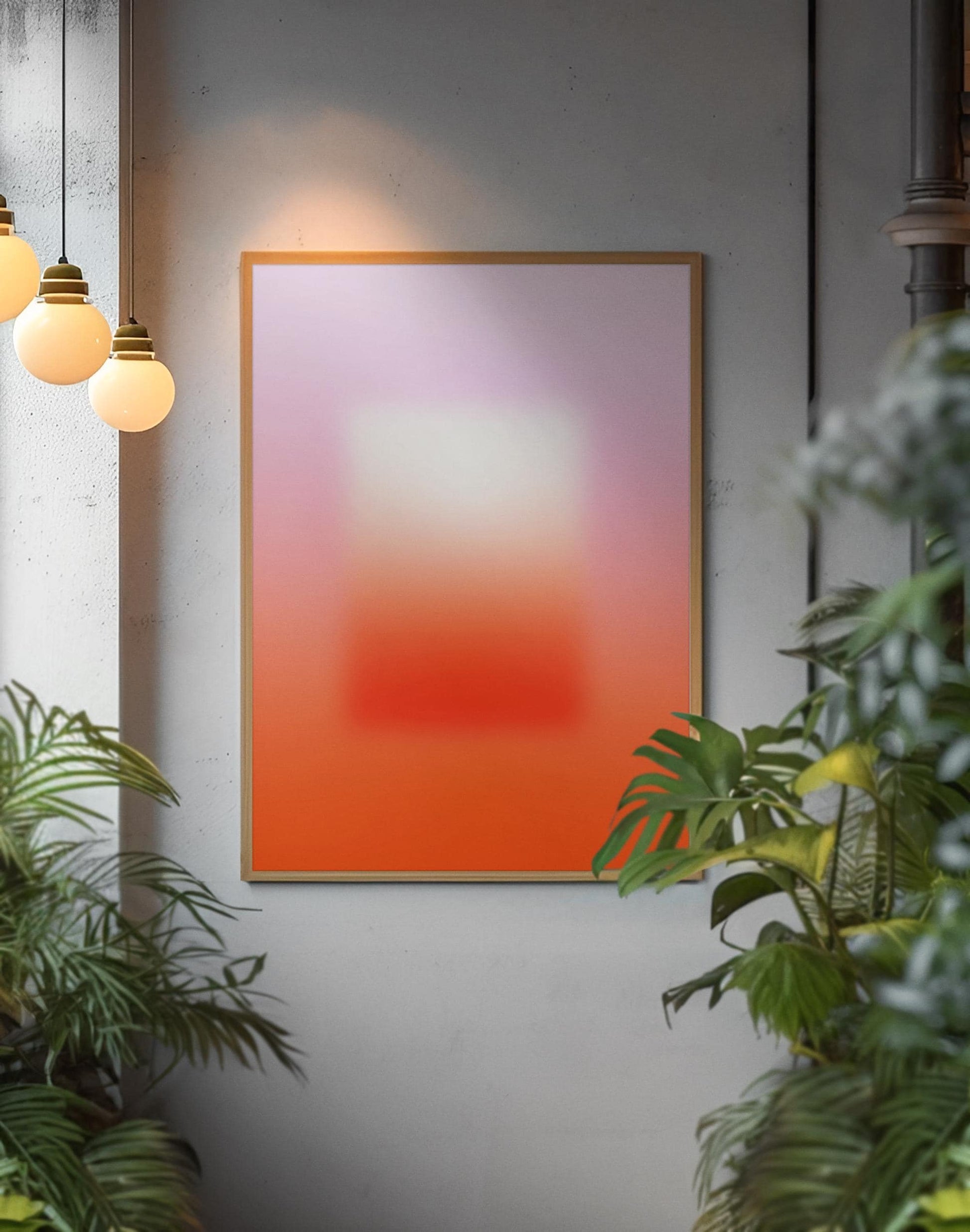 Pink Orange Gradient Abstract Printable Wall Art (Digital Download)
