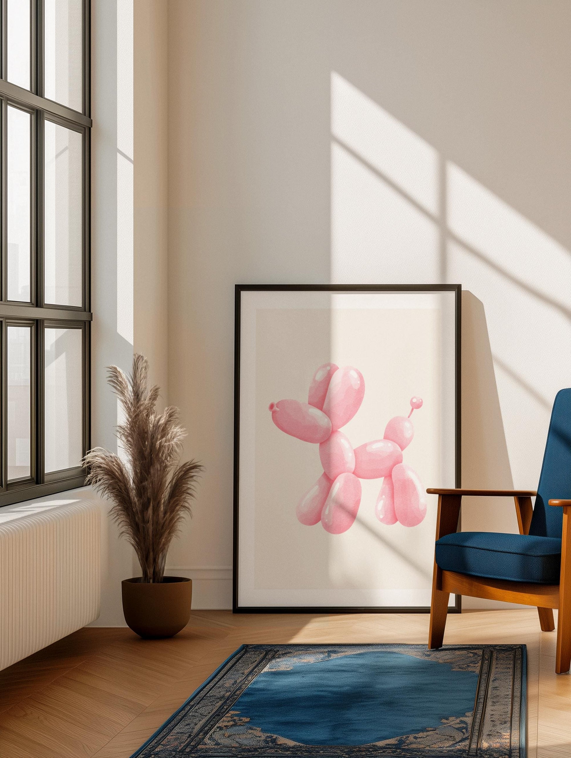 Pink Balloon Dog Print (Digital Download)