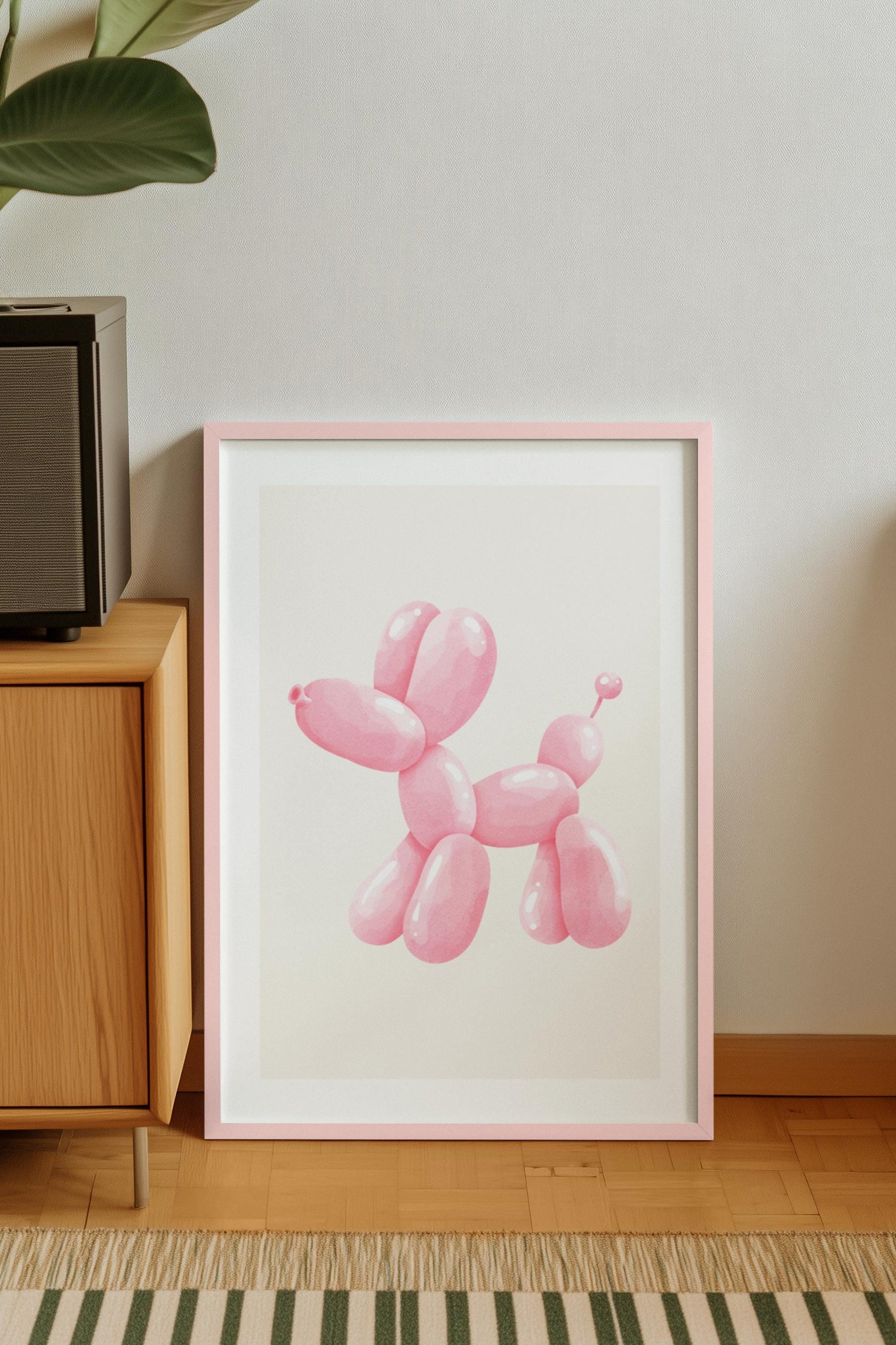 Pink Balloon Dog Print (Digital Download)