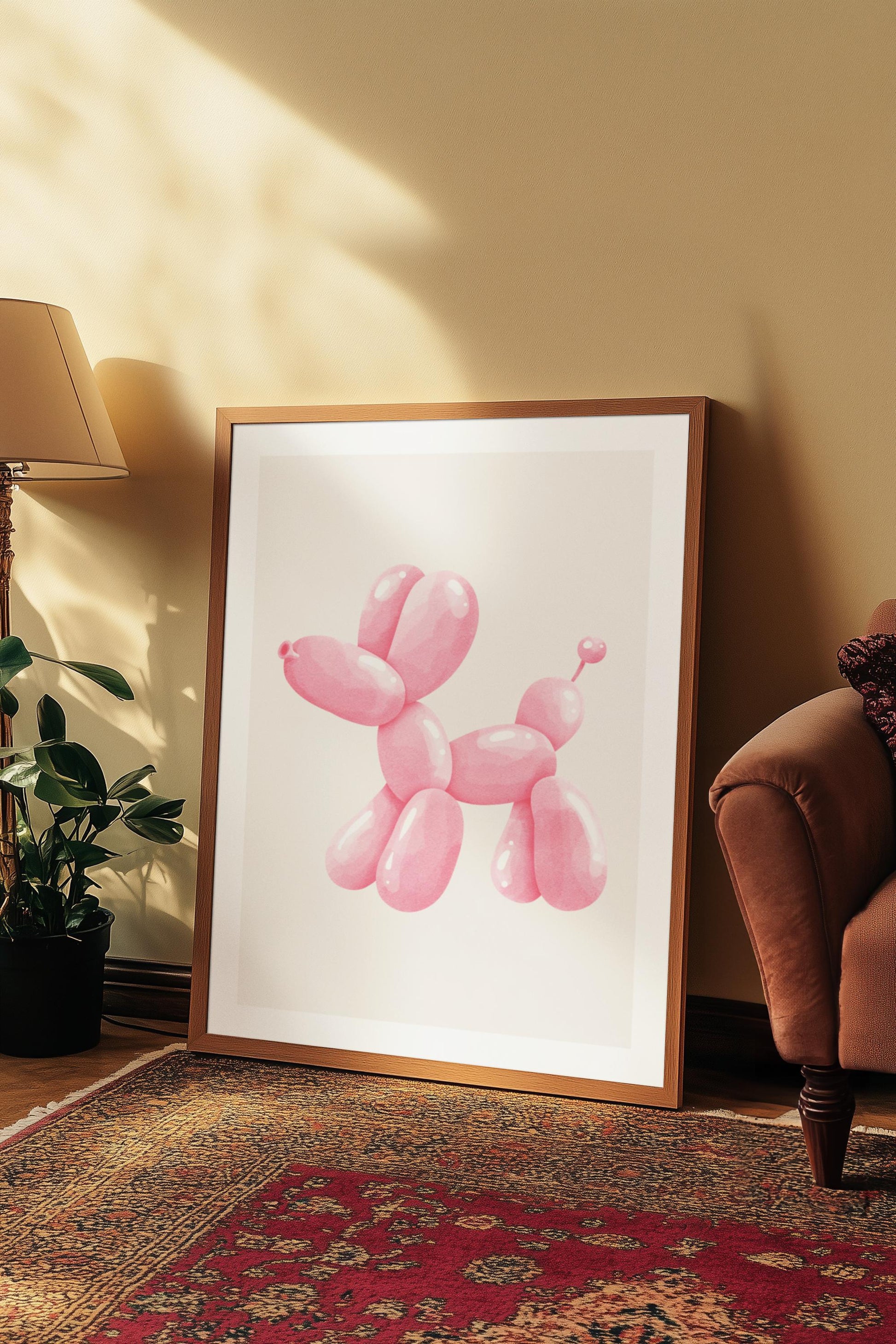 Pink Balloon Dog Print (Digital Download)