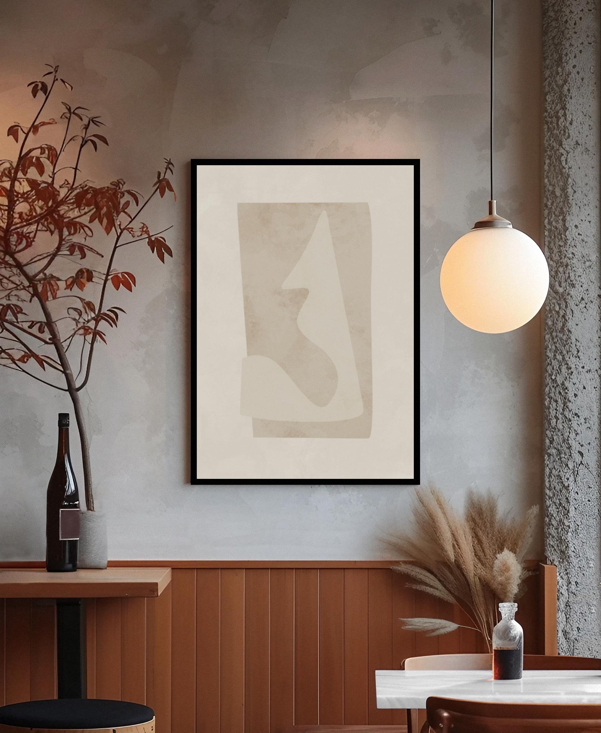 Beige Organic Shapes Minimalist Poster (Digital Download)