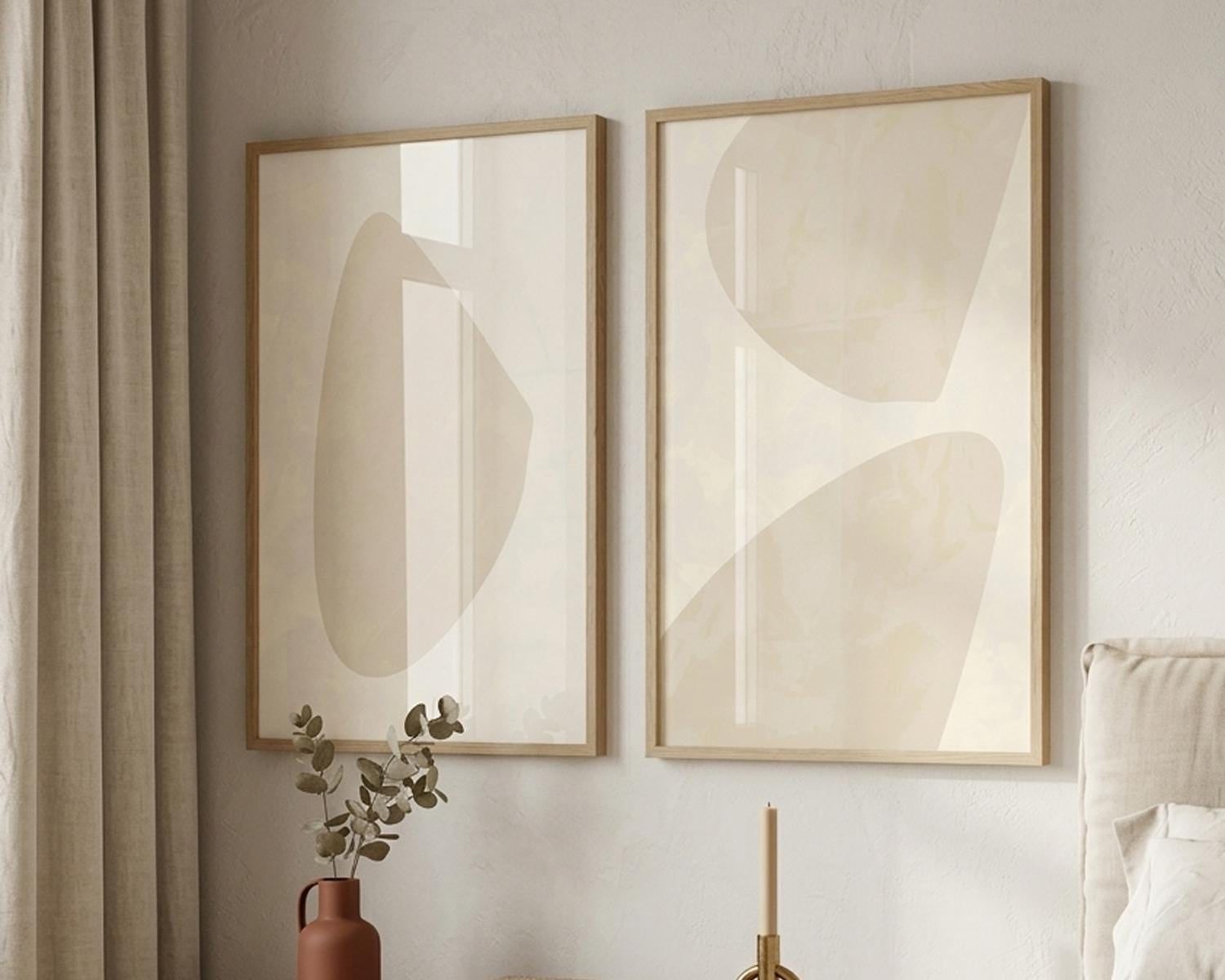 Neutral Abstract Wall Art Set of 2 (Digital Download)