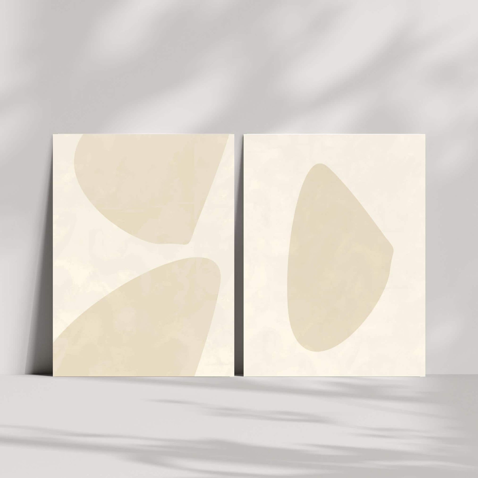 Neutral Abstract Wall Art Set of 2 (Digital Download)
