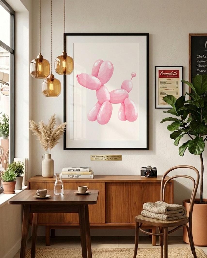 Pink Balloon Dog Print (Digital Download)