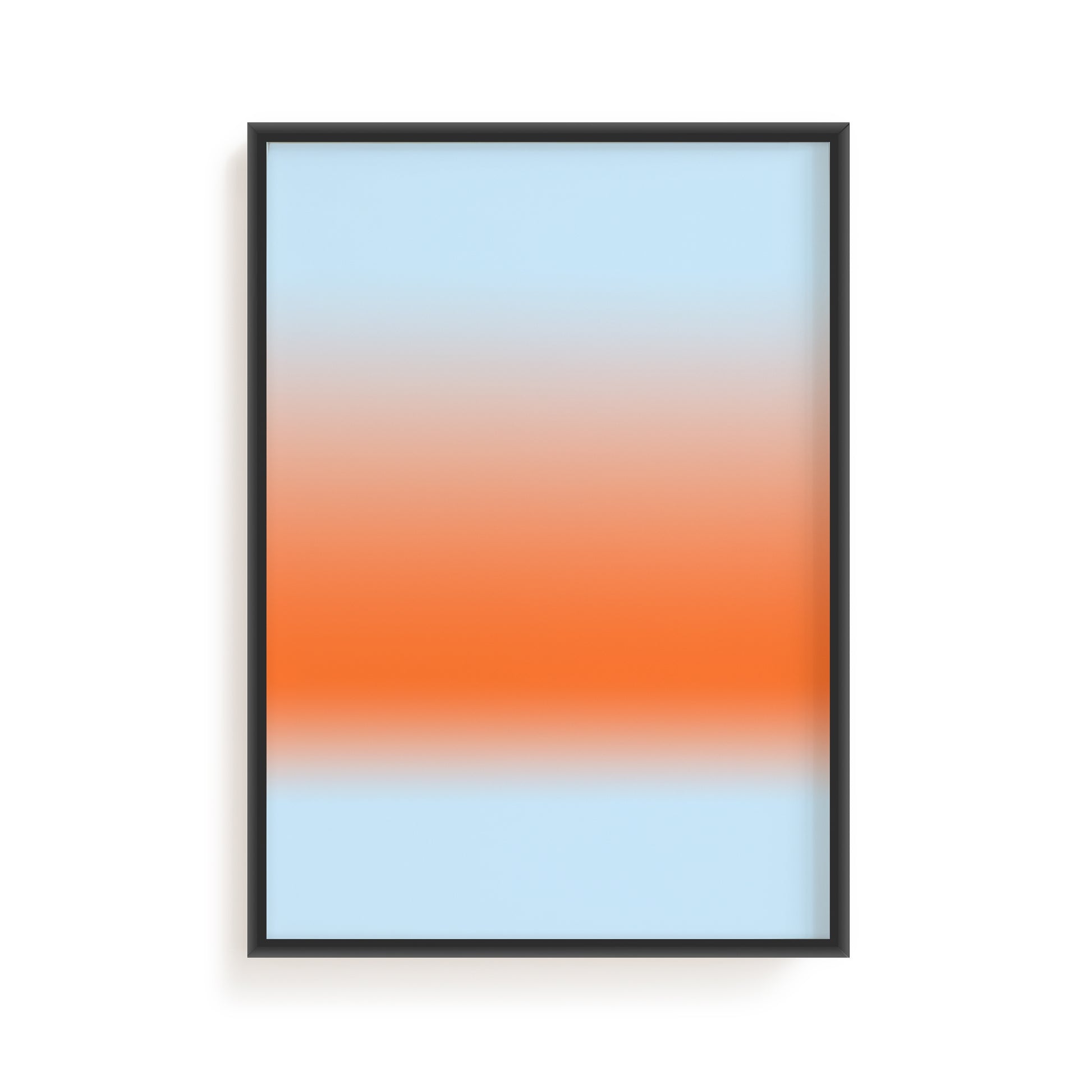 Coastal Horizon | Blue Orange Abstract Art Print
