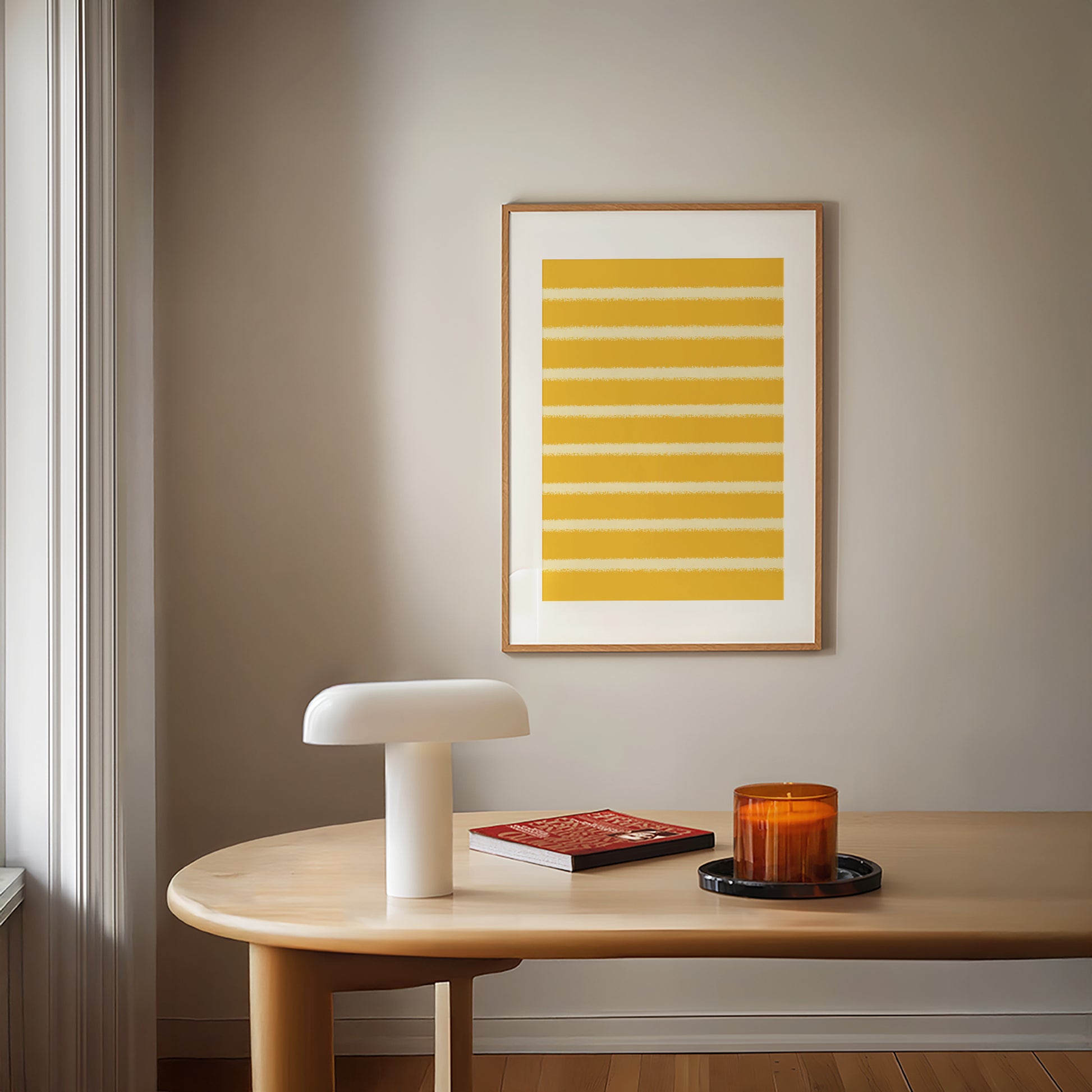 Golden Stripe Minimalist Art Print