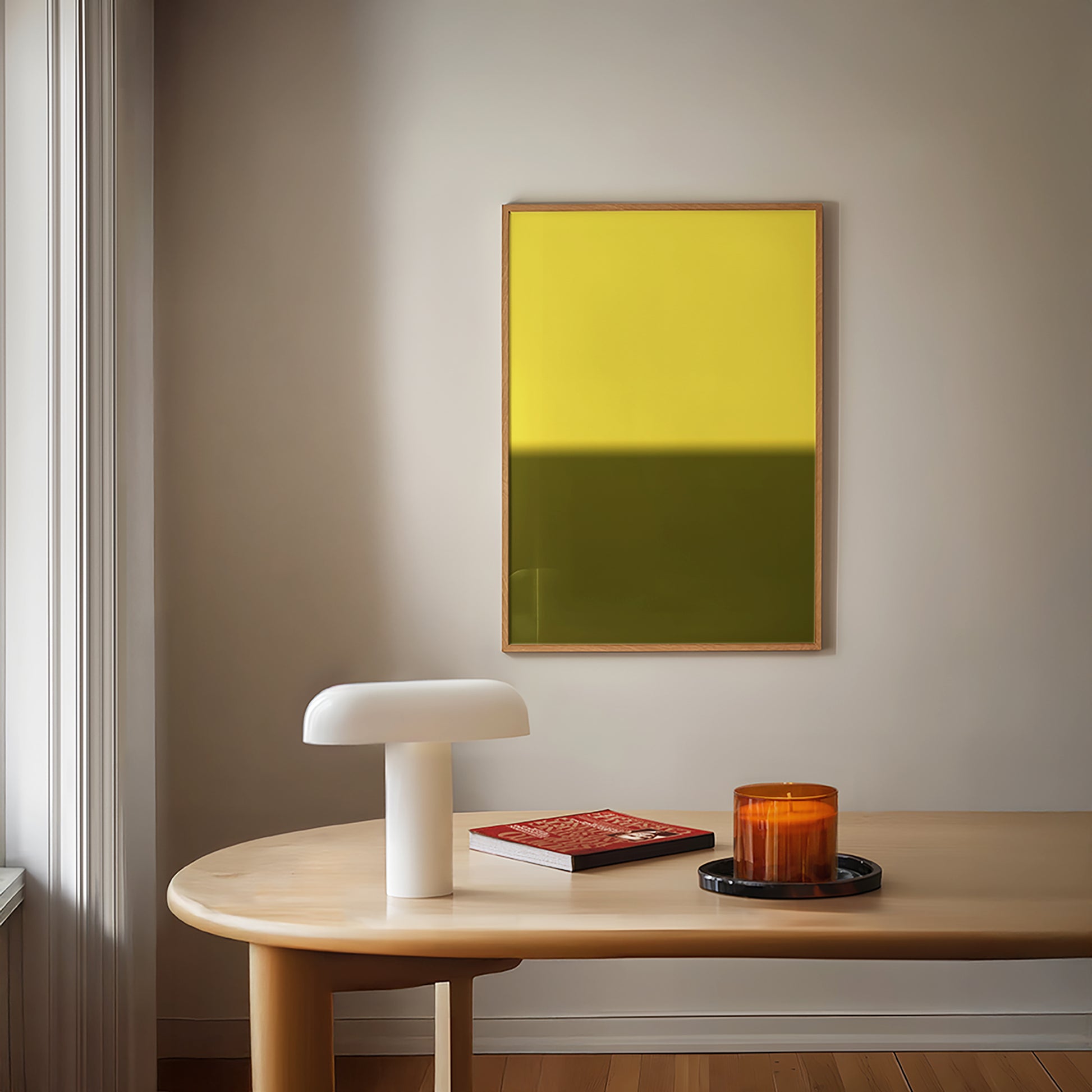 Solar Divide No. 01 | Yellow & Olive Abstract Art Print