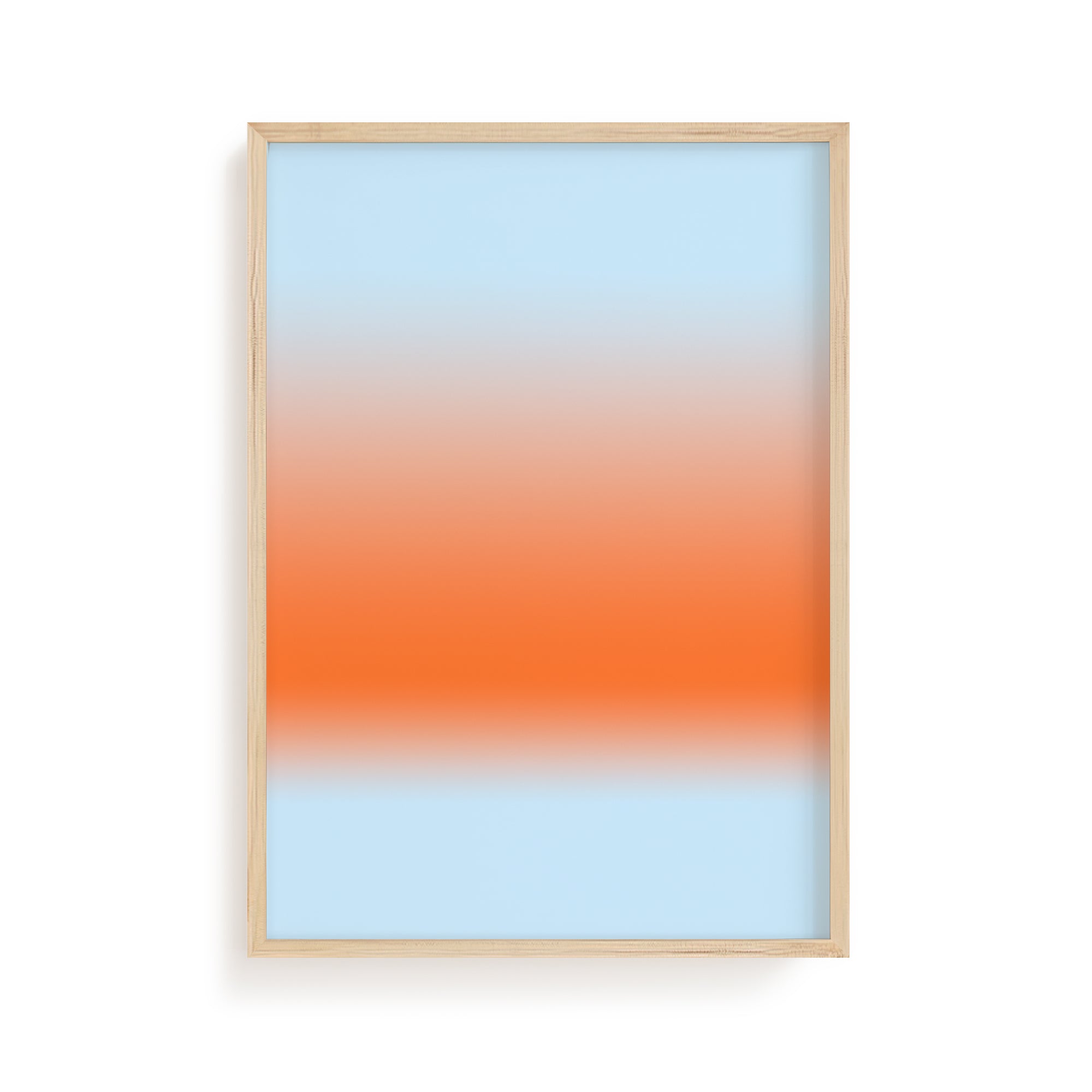Coastal Horizon | Blue Orange Abstract Art Print